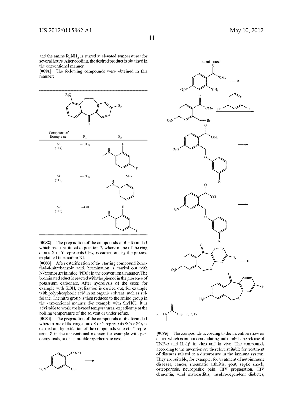 DIBENZOCYCLOHEPTATONE DERIVATIVES AND PHARMACEUTICAL AGENTS CONTAINING     SAID COMPOUNDS - diagram, schematic, and image 12