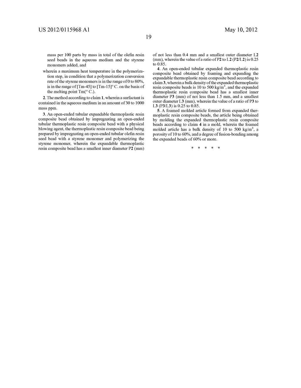 THERMOPLASTIC RESIN COMPOSITE BEAD PRODUCTION METHOD, EXPANDABLE     THERMOPLASTIC RESIN COMPOSITE BEAD, EXPANDED THERMOPLASTIC RESIN     COMPOSITE BEAD, AND FOAMED MOLDED ARTICLE FORMED FROM EXPANDED     THERMOPLASTIC RESIN COMPOSITE BEADS - diagram, schematic, and image 24