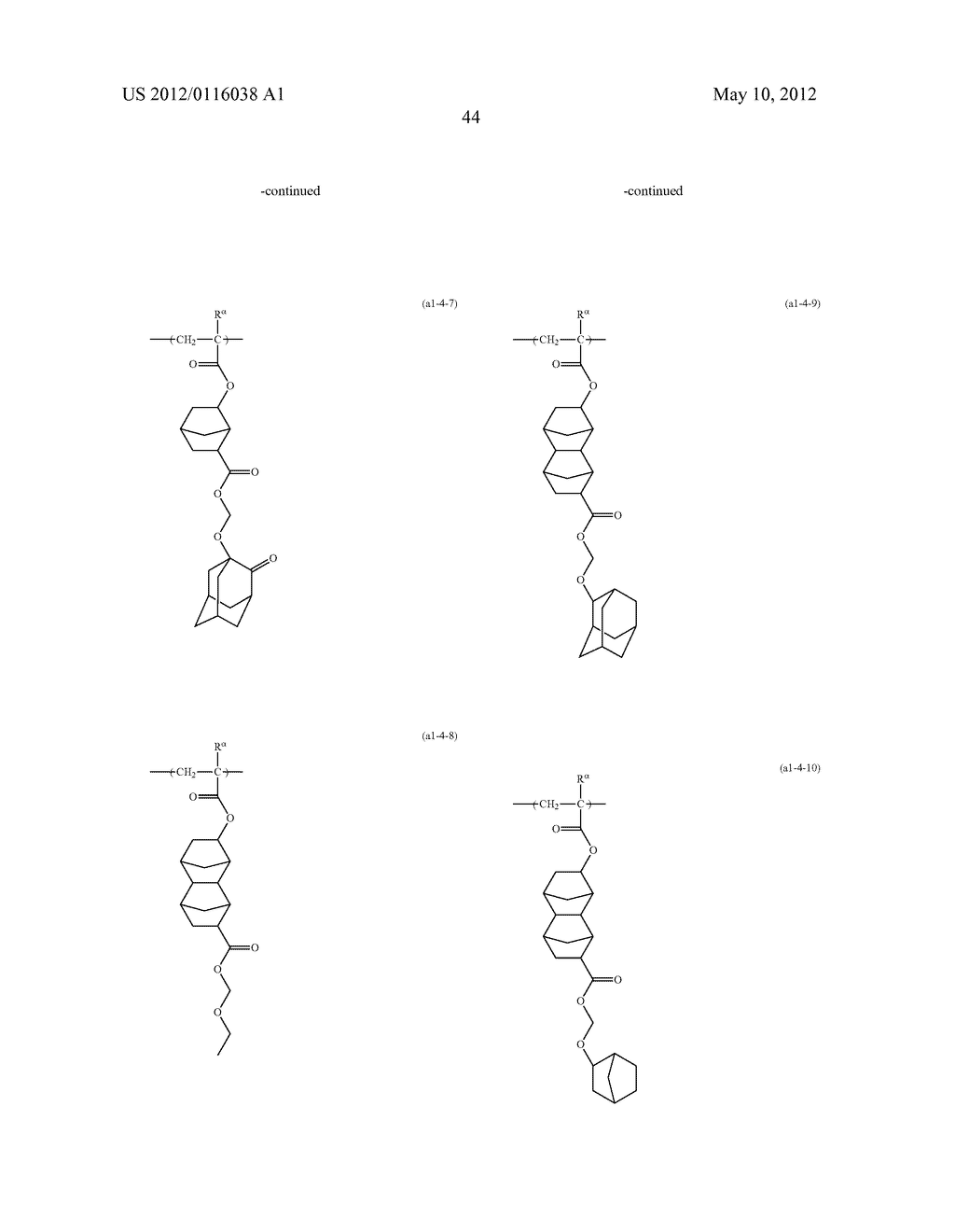 RESIST COMPOSITION FOR IMMERSION EXPOSURE, METHOD OF FORMING RESIST     PATTERN, AND FLUORINE-CONTAINING RESIN - diagram, schematic, and image 45