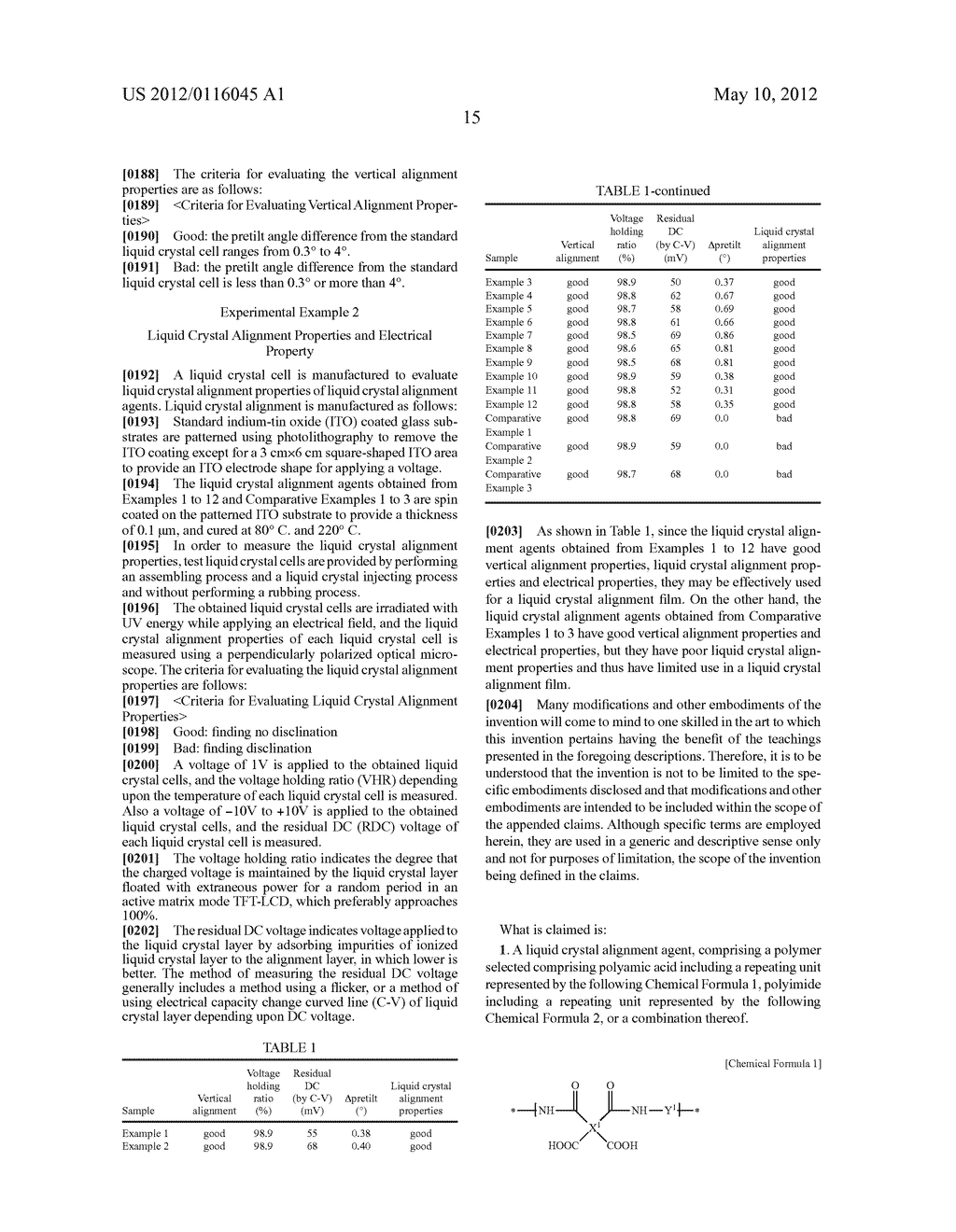 Liquid Crystal Alignment Agent, Liquid Crystal Alignment Film Manufactured     Using the Same, and Liquid Crystal Display Device Including the Liquid     Crystal Alignment Film - diagram, schematic, and image 16