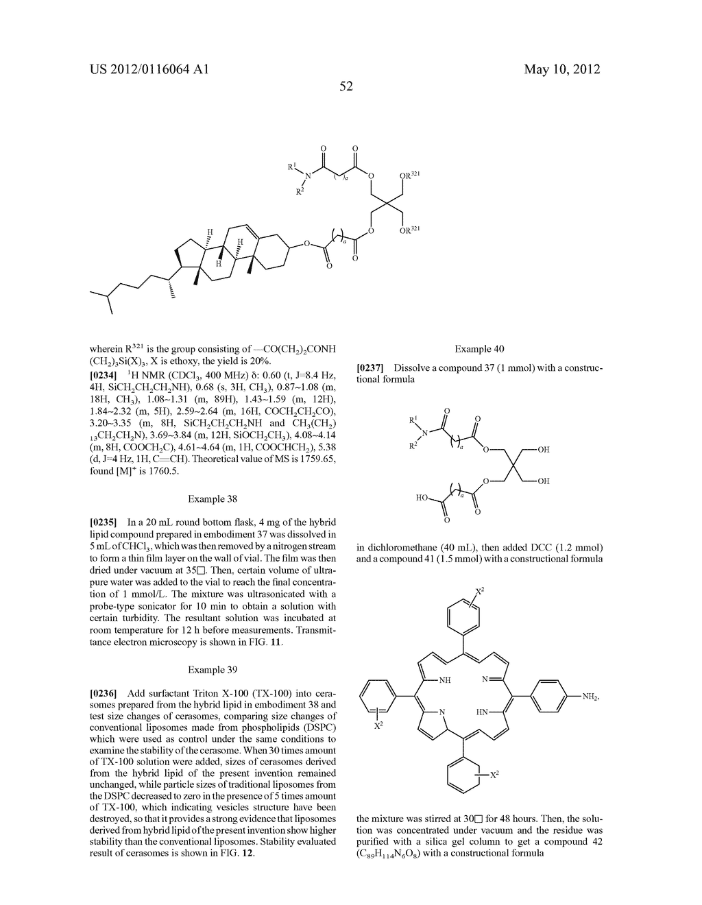 HYBRID LIPID COMPOUNDS BASED ON PENTAERYTHRITOL, INTERMEDIATES,     PREPARATION METHODS AND USE THEREOF - diagram, schematic, and image 60