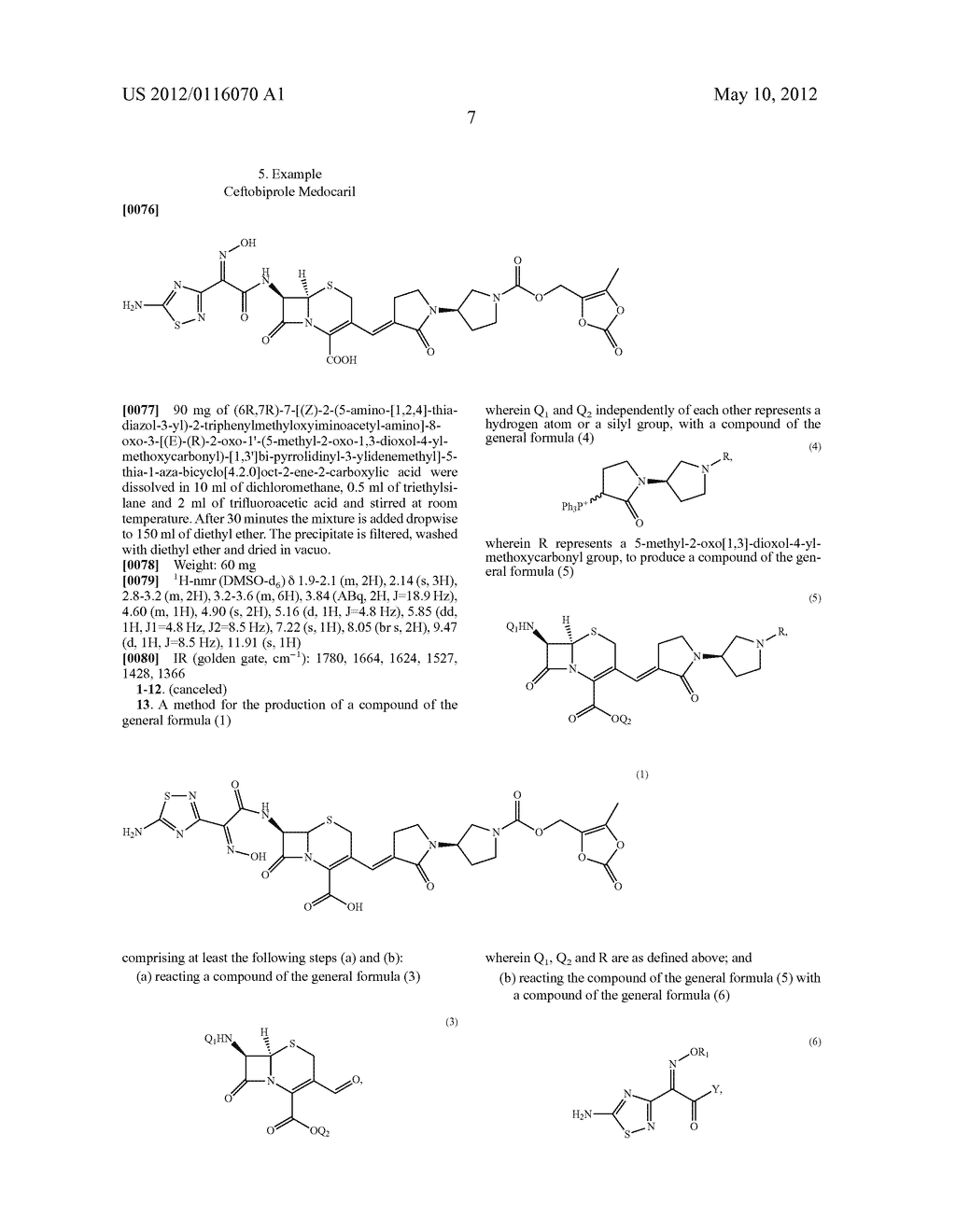 METHOD FOR THE PRODUCTION OF CEFTOBIPROLE MEDOCARIL - diagram, schematic, and image 08