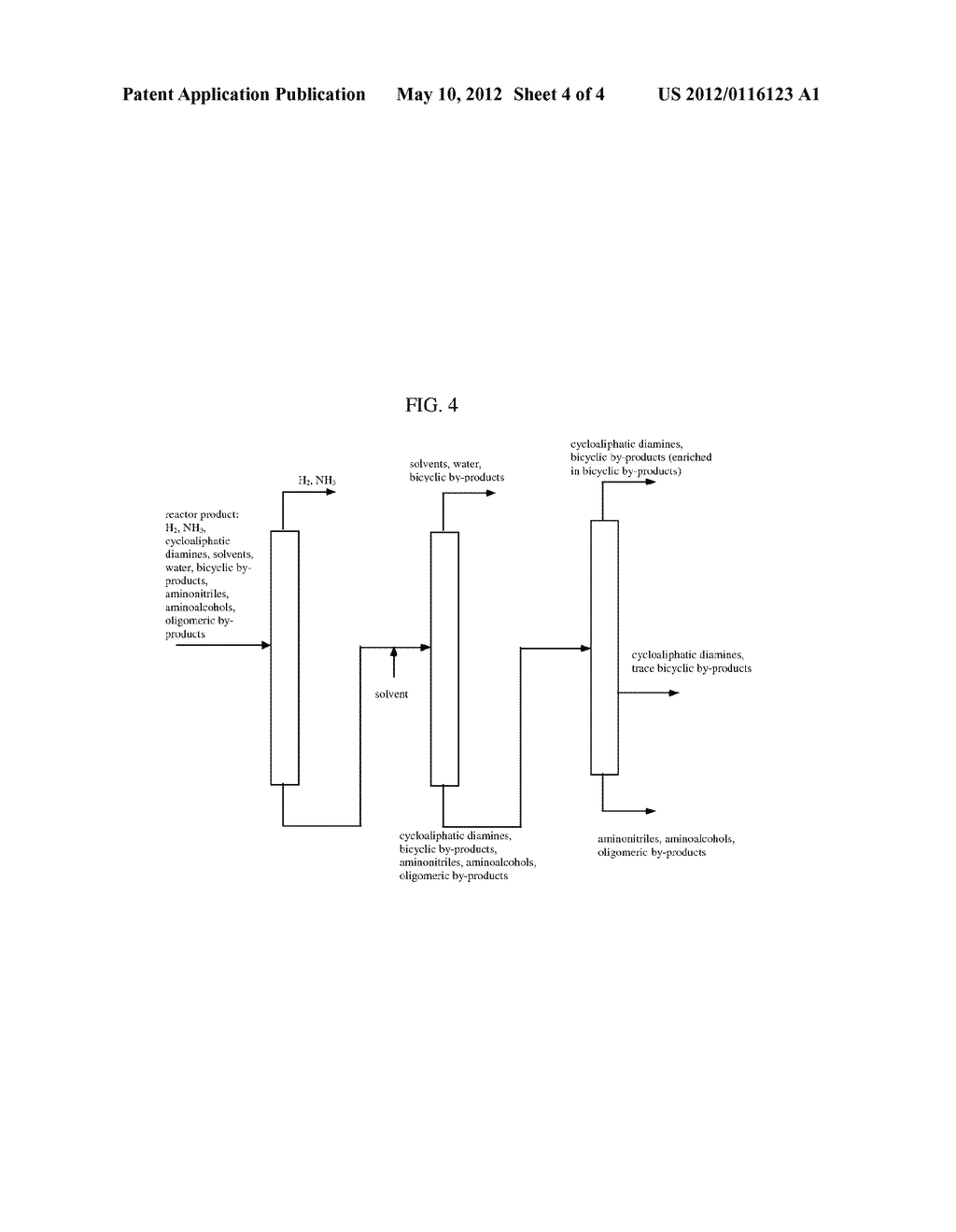 PROCESS FOR SEPARATING ONE OR MORE ALIPHATIC DIAMINES FROM REDUCTIVE     AMINATION REACTION SOLVENTS AND IMPURITIES - diagram, schematic, and image 05