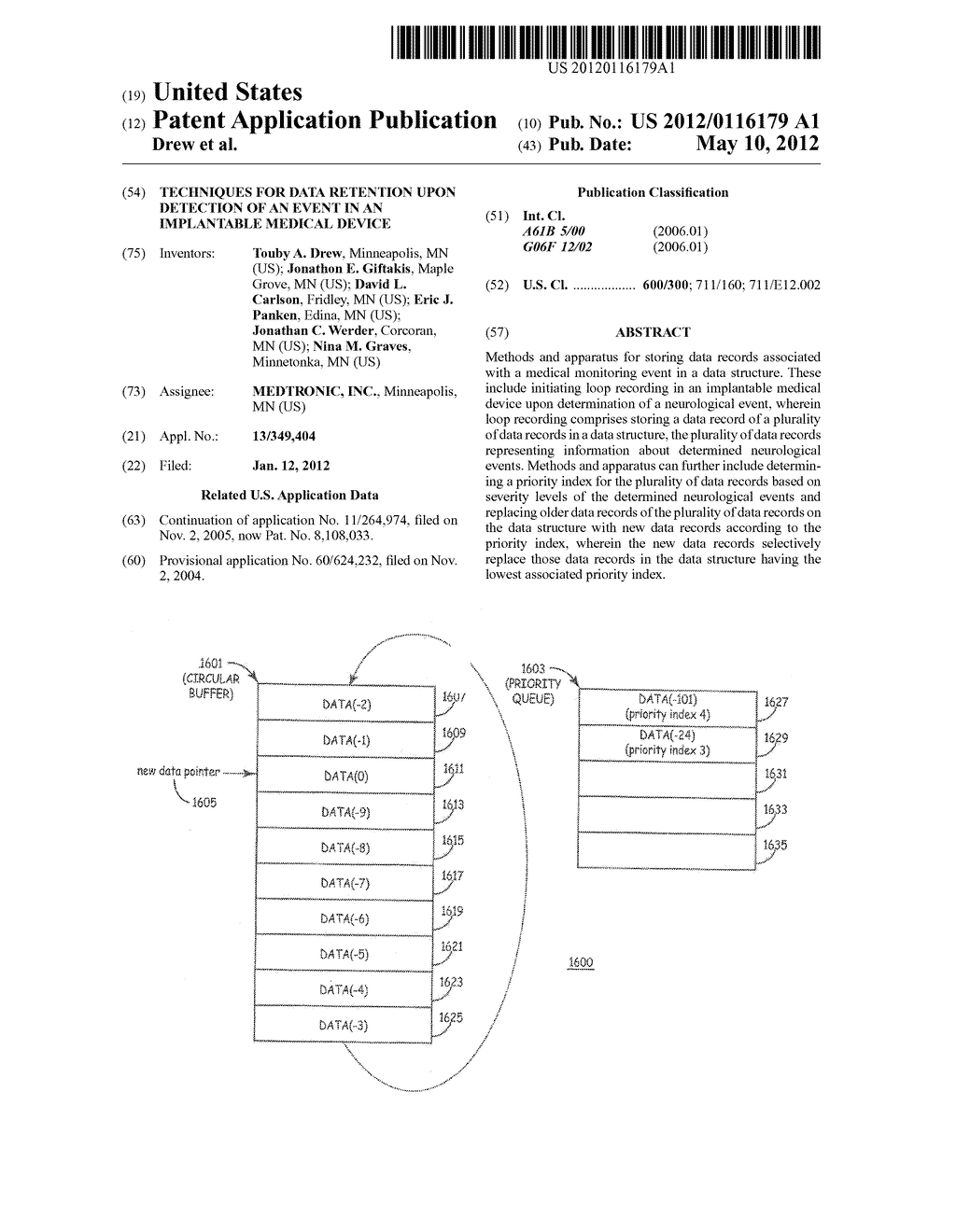 TECHNIQUES FOR DATA RETENTION UPON DETECTION OF AN EVENT IN AN IMPLANTABLE     MEDICAL DEVICE - diagram, schematic, and image 01