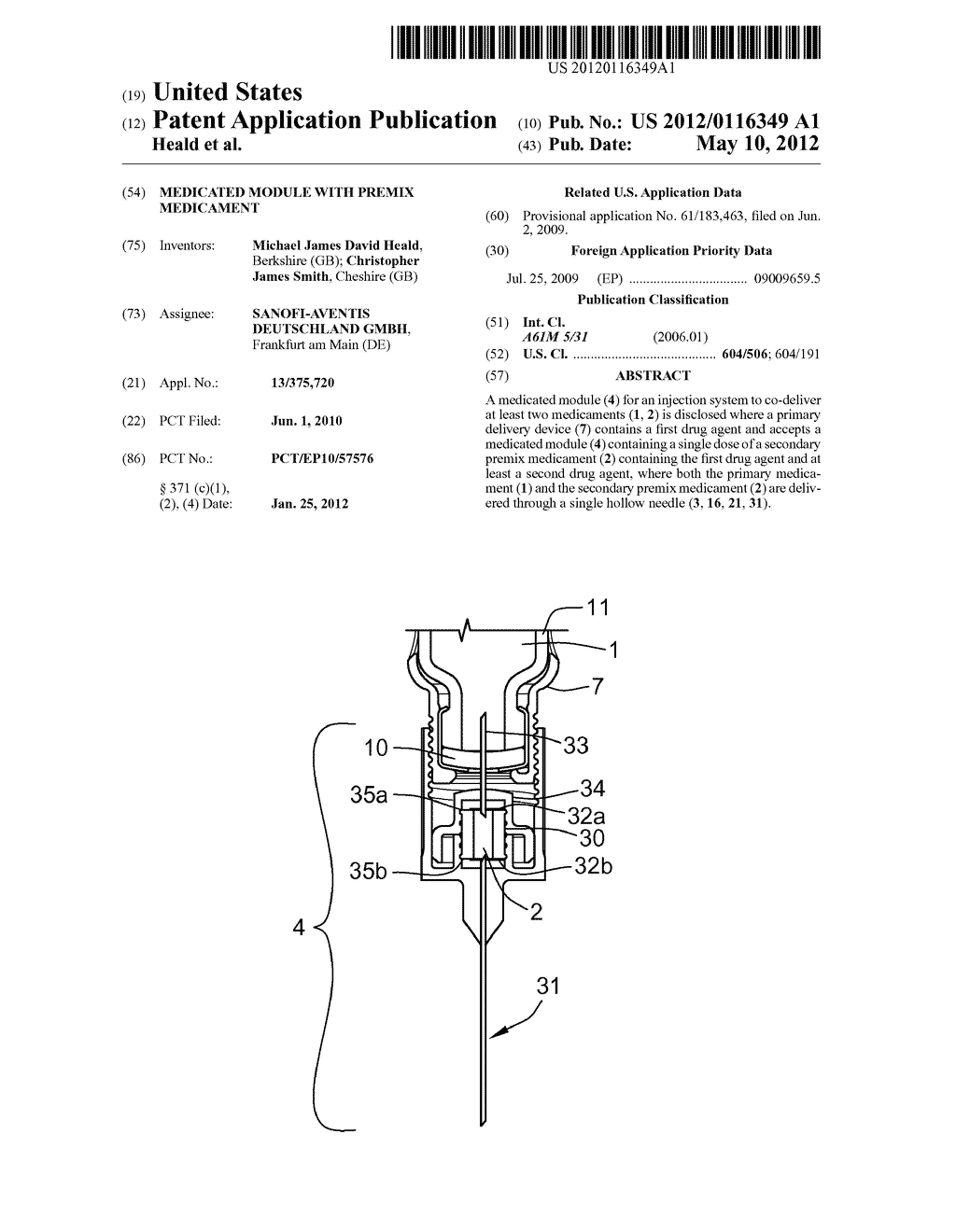 Medicated Module with Premix Medicament - diagram, schematic, and image 01