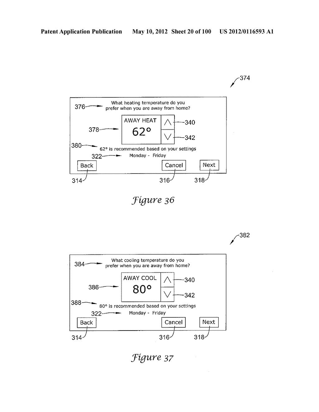 HVAC CONTROLLER THAT SELECTIVELY REPLACES OPERATING INFORMATION ON A     DISPLAY WITH SYSTEM STATUS INFORMATION - diagram, schematic, and image 21