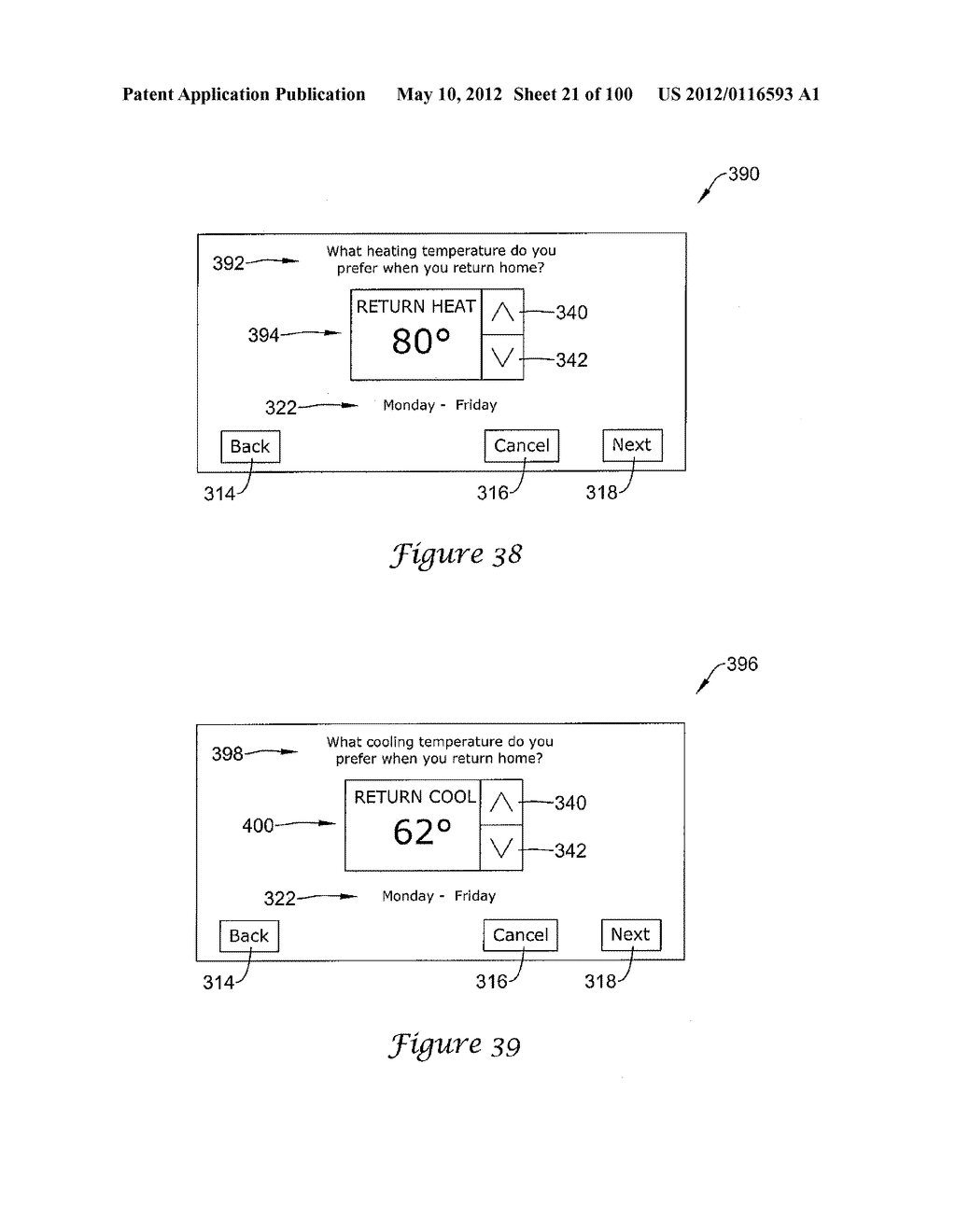 HVAC CONTROLLER THAT SELECTIVELY REPLACES OPERATING INFORMATION ON A     DISPLAY WITH SYSTEM STATUS INFORMATION - diagram, schematic, and image 22