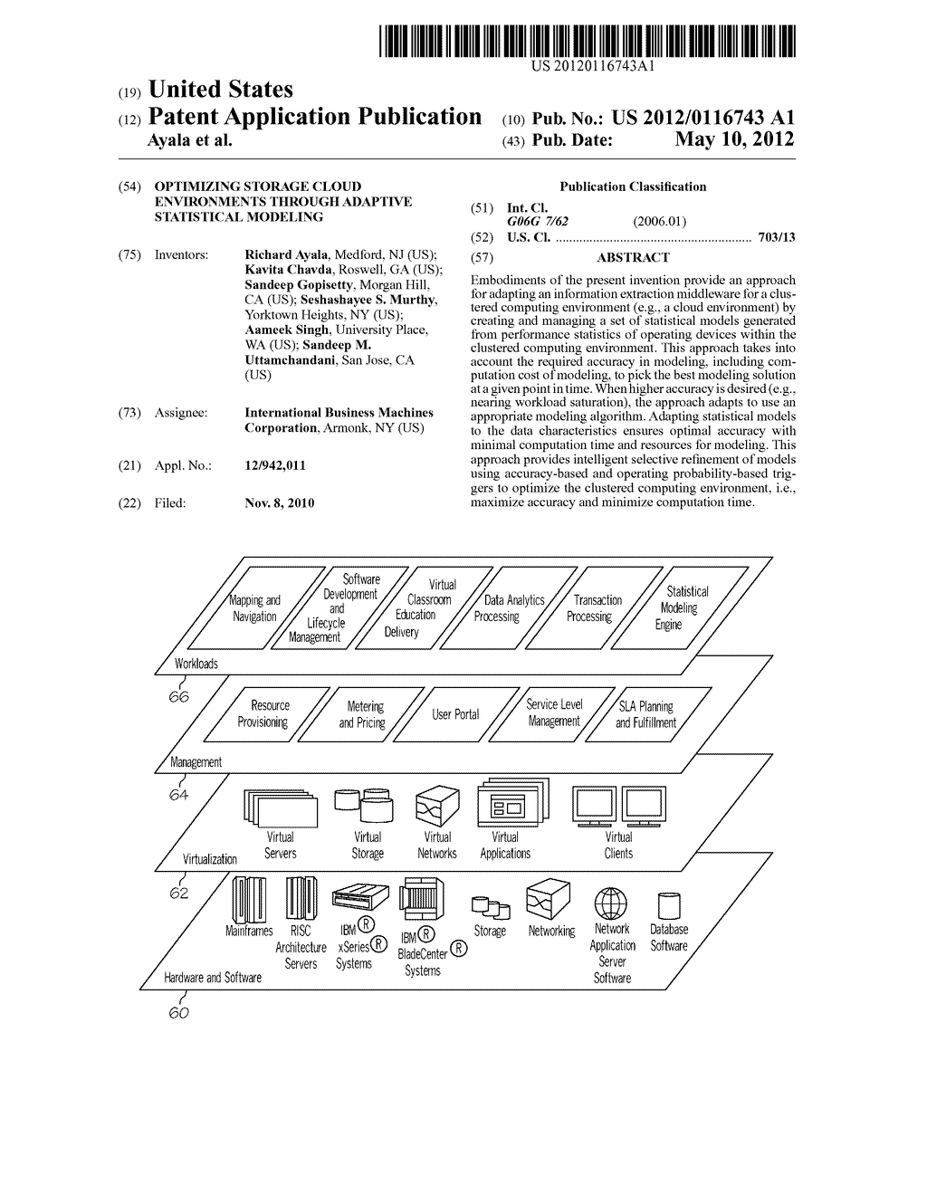 OPTIMIZING STORAGE CLOUD ENVIRONMENTS THROUGH ADAPTIVE STATISTICAL     MODELING - diagram, schematic, and image 01