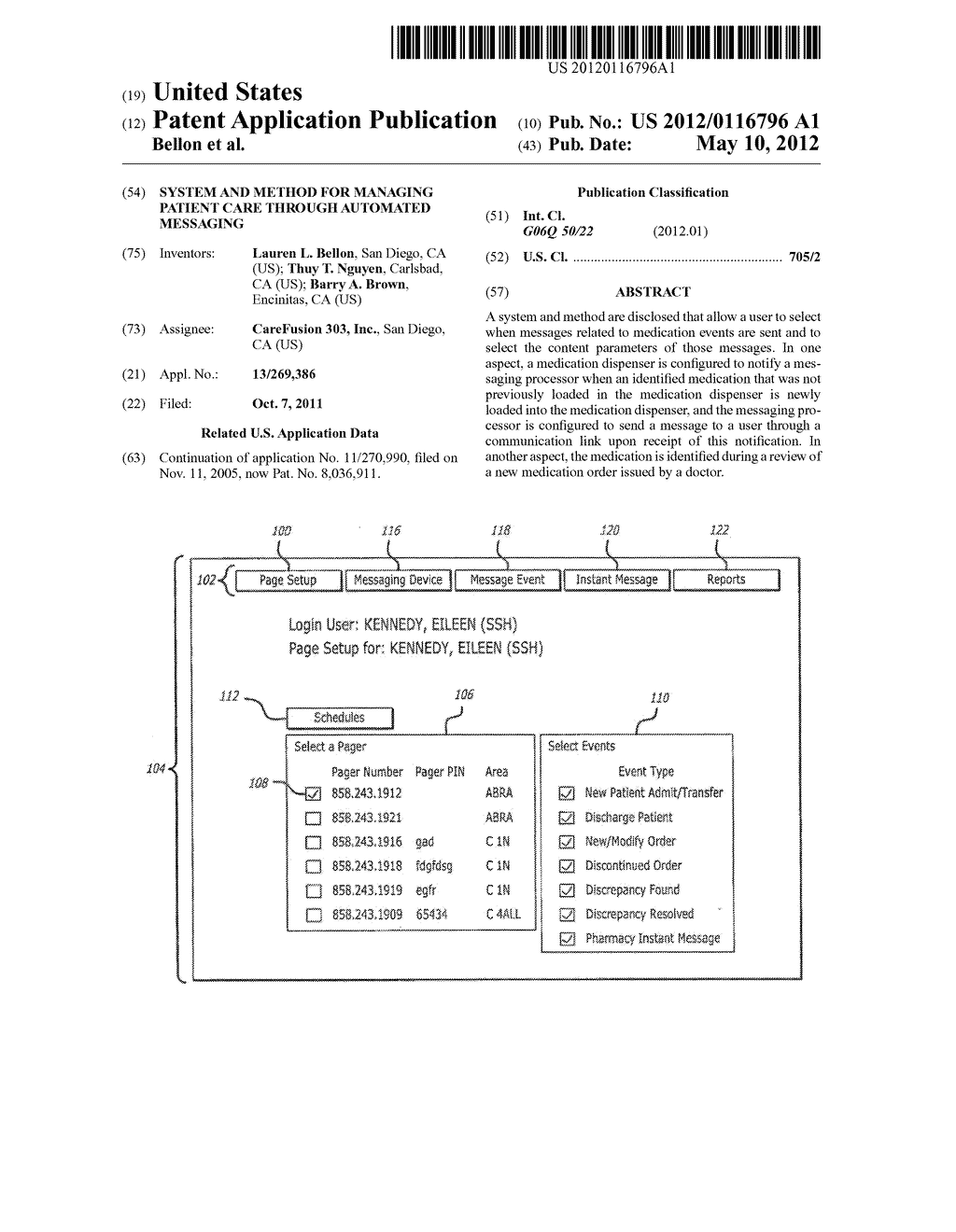 SYSTEM AND METHOD FOR MANAGING PATIENT CARE THROUGH AUTOMATED MESSAGING - diagram, schematic, and image 01