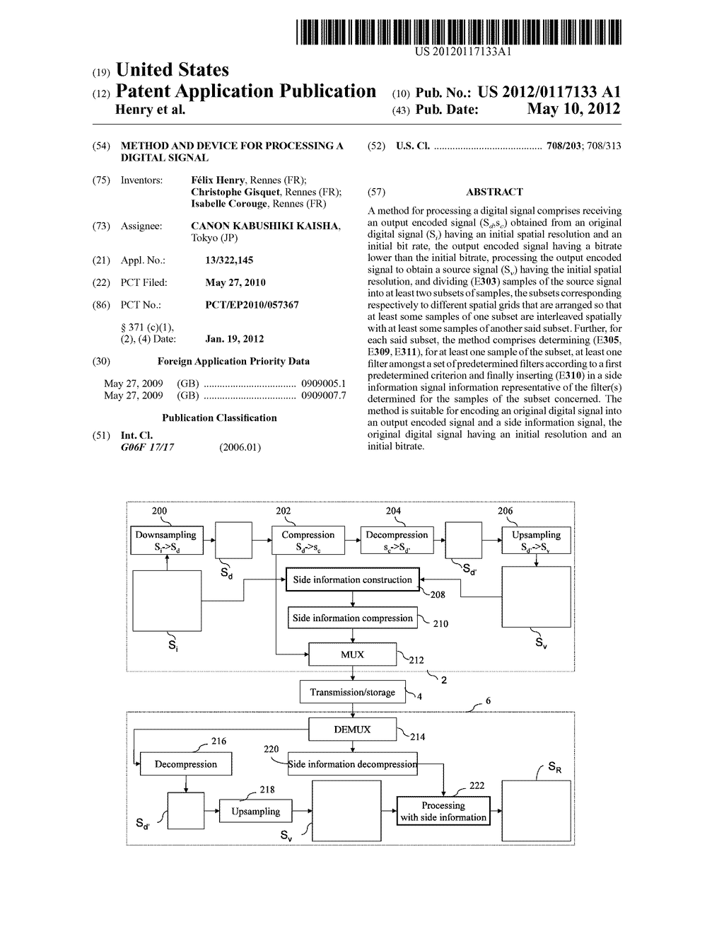 METHOD AND DEVICE FOR PROCESSING A DIGITAL SIGNAL - diagram, schematic, and image 01