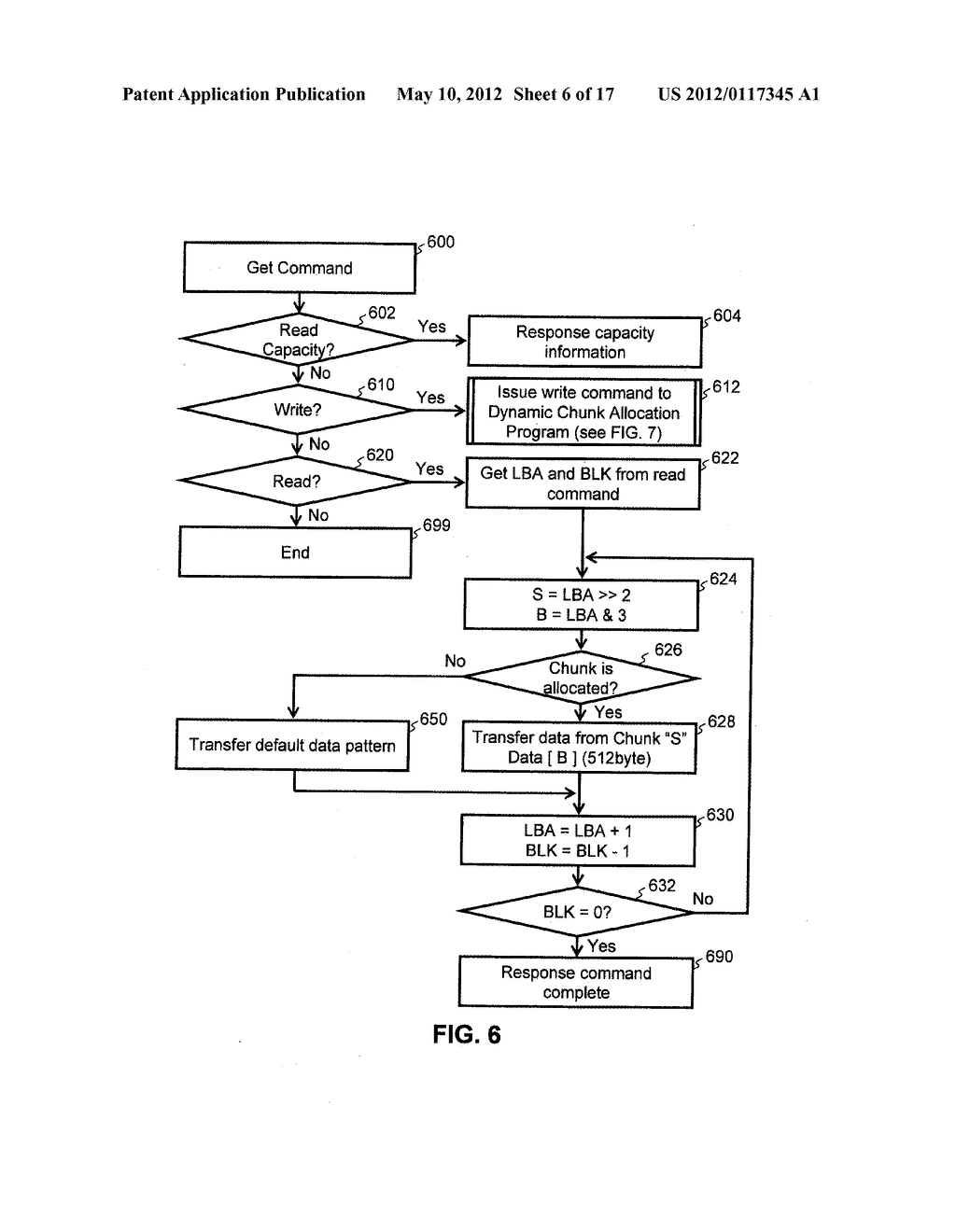 METHOD AND APPARATUS FOR BACKUP AND RESTORE IN A DYNAMIC CHUNK ALLOCATION     STORAGE SYSTEM - diagram, schematic, and image 07