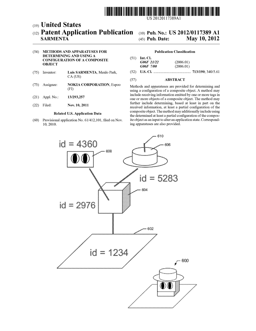 Methods and Apparatuses for Determining and Using a Configuration of a     Composite Object - diagram, schematic, and image 01