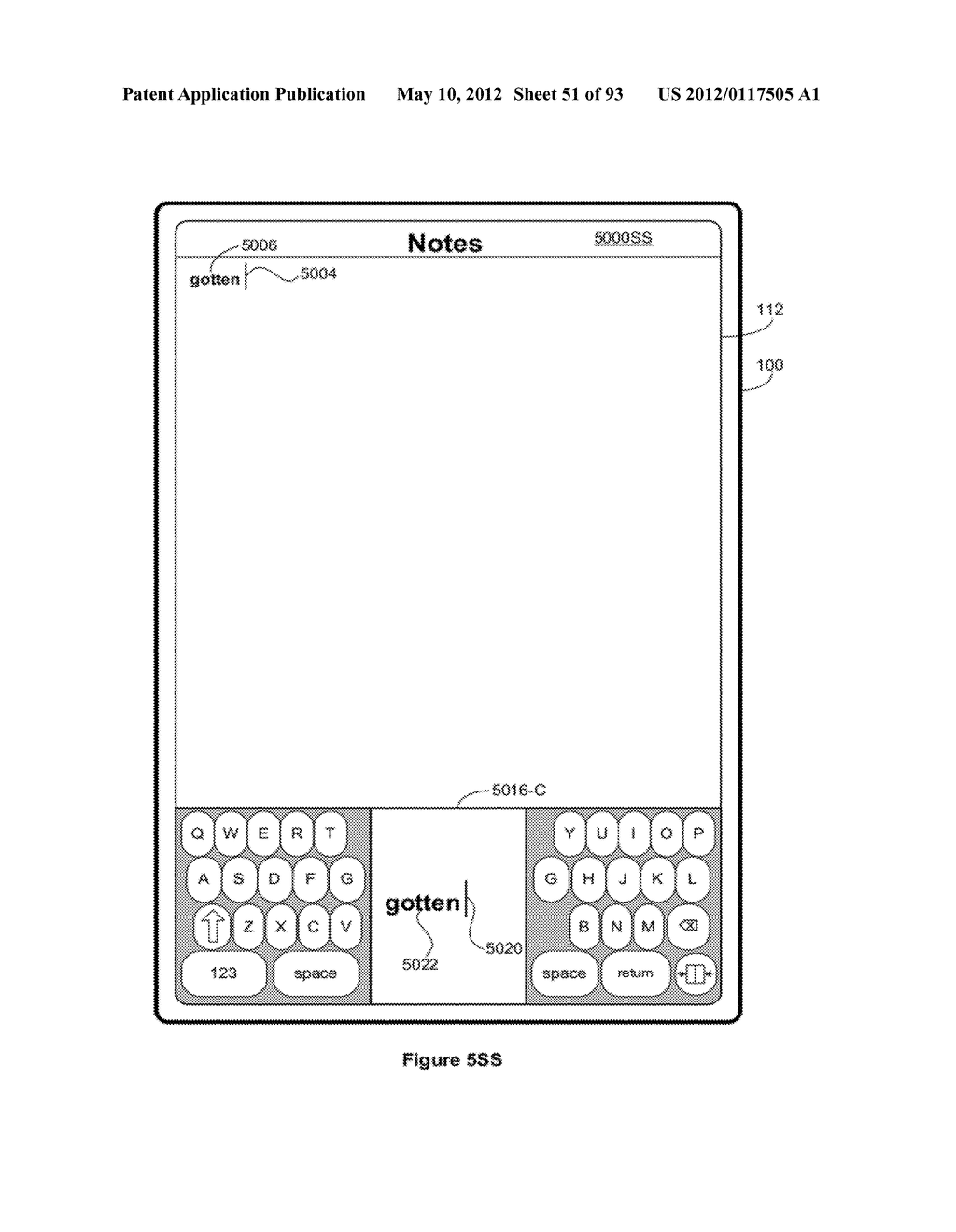 Device, Method, and Graphical User Interface for Manipulating Soft     Keyboards - diagram, schematic, and image 52