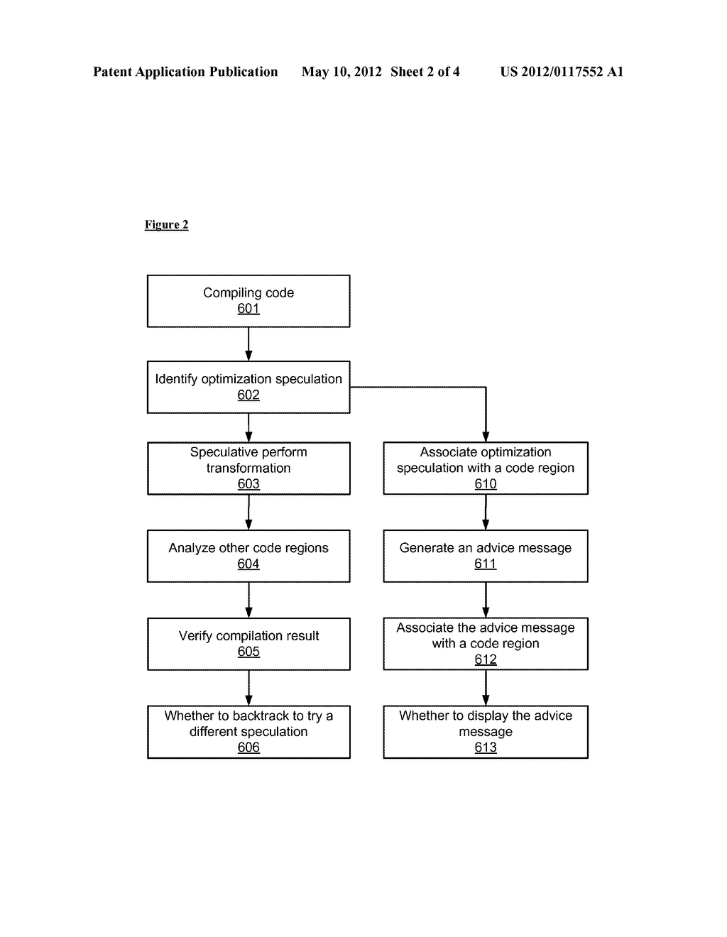 SPECULATIVE COMPILATION TO GENERATE ADVICE MESSAGES - diagram, schematic, and image 03