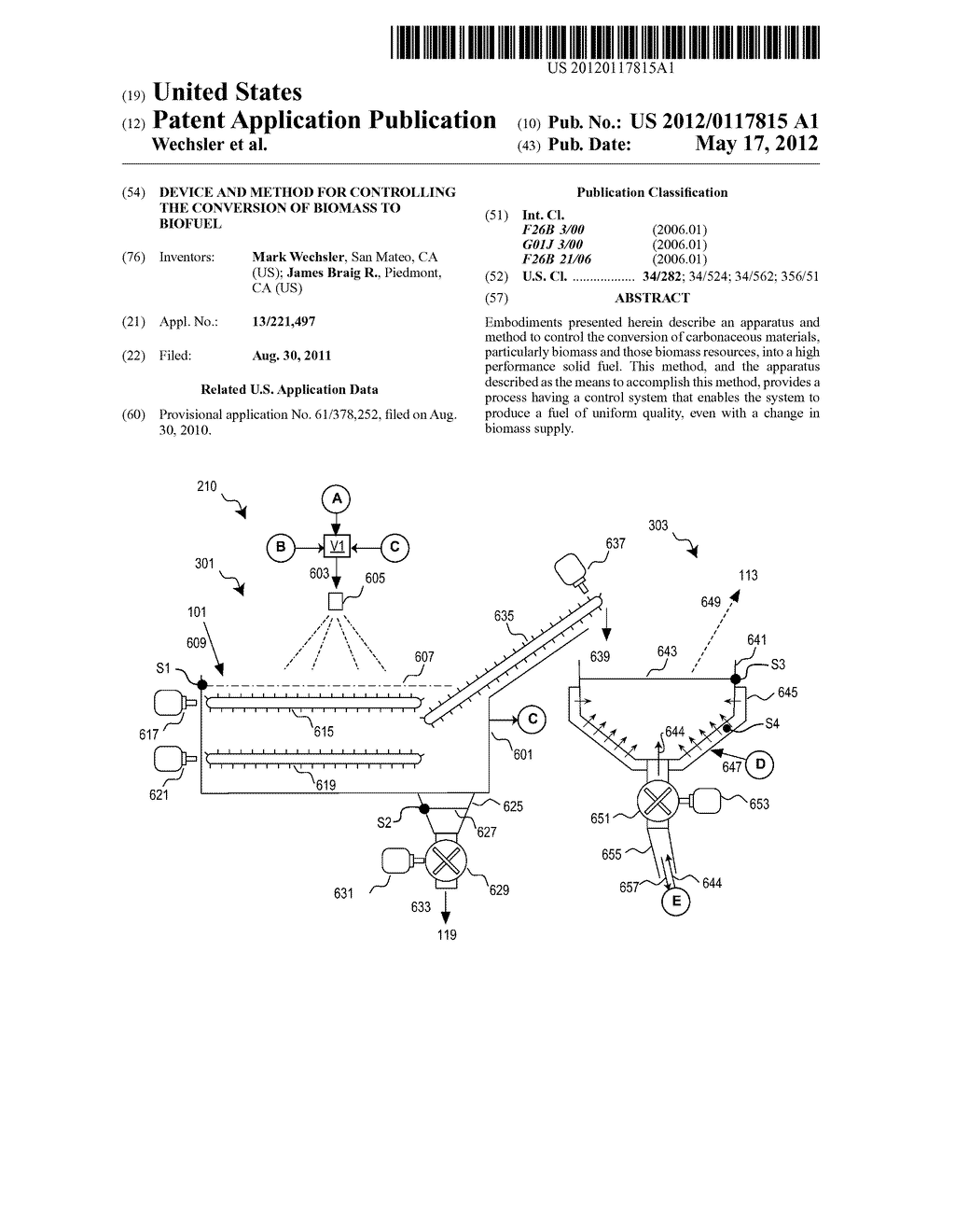 DEVICE AND METHOD FOR CONTROLLING THE CONVERSION OF BIOMASS TO BIOFUEL - diagram, schematic, and image 01