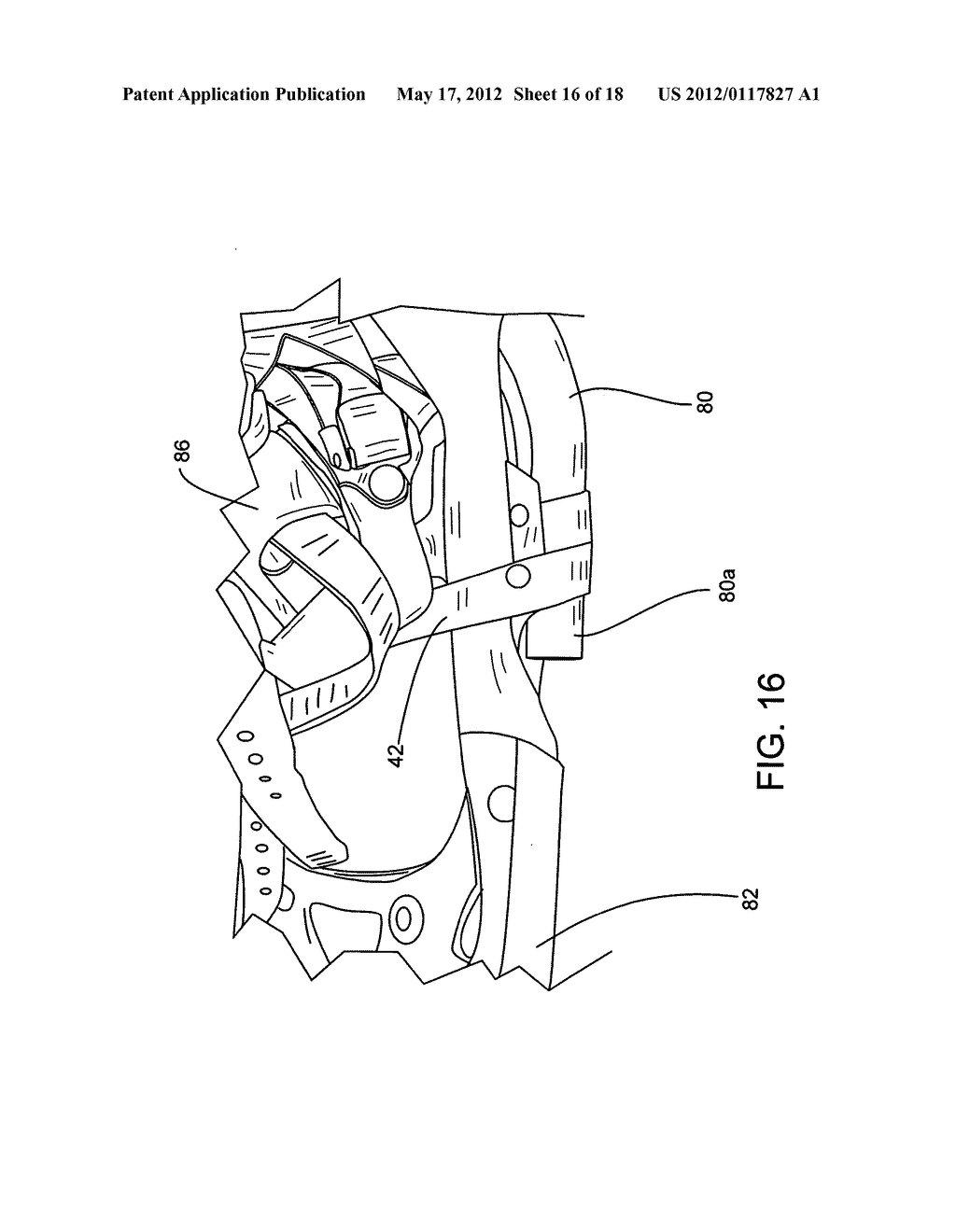 Snowshoe with forward frame support - diagram, schematic, and image 17