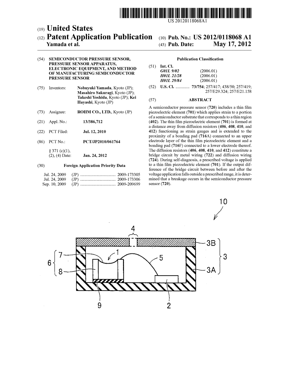 Semiconductor Pressure Sensor, Pressure Sensor Apparatus, Electronic     Equipment, and Method of Manufacturing Semiconductor Pressure Sensor - diagram, schematic, and image 01