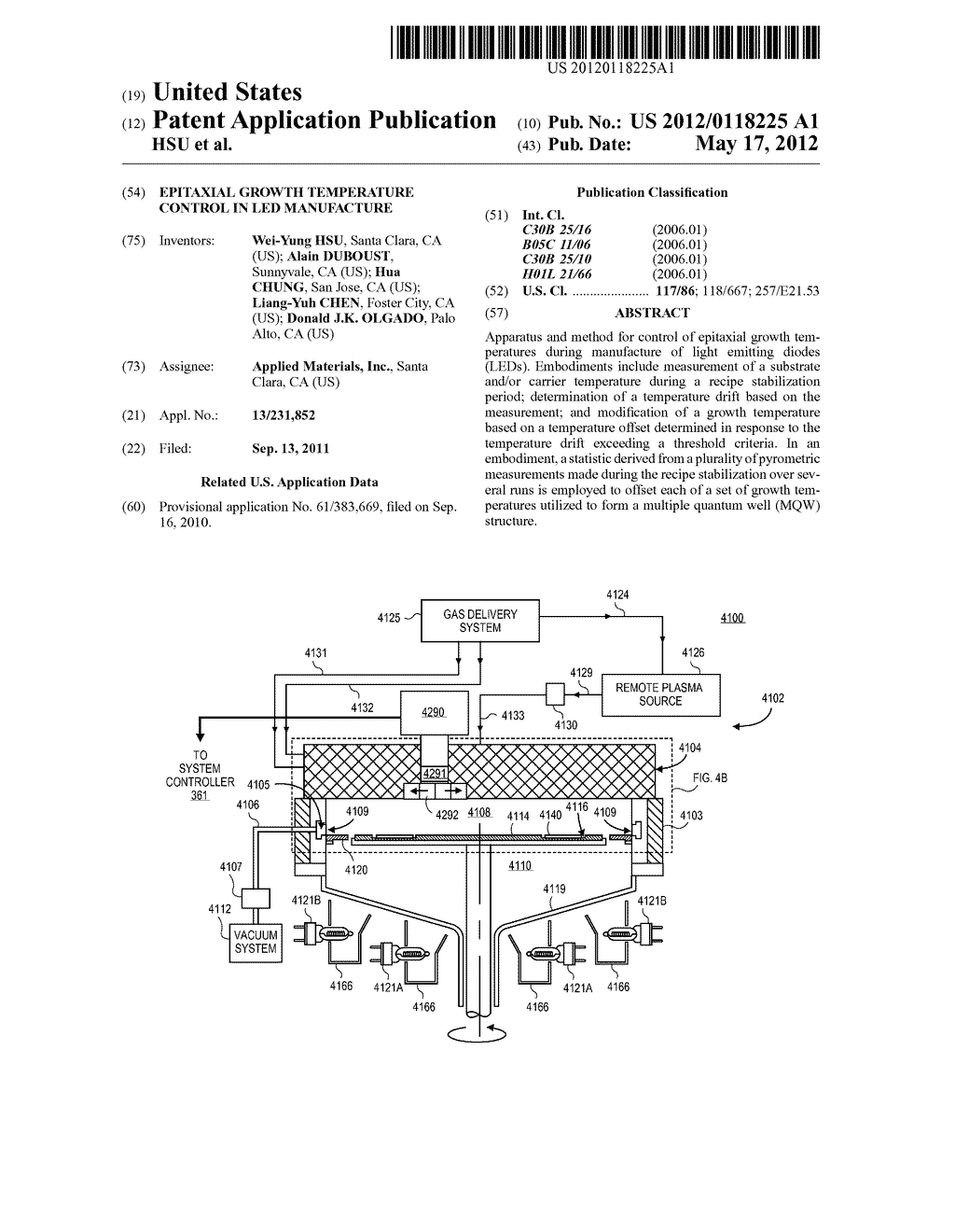 EPITAXIAL GROWTH TEMPERATURE CONTROL IN LED MANUFACTURE - diagram, schematic, and image 01