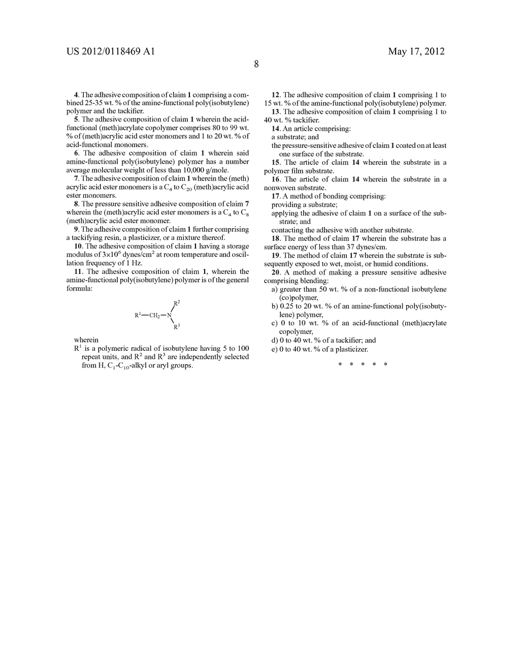 ISOBUTYLENE (CO)POLYMERIC ADHESIVE COMPOSITION - diagram, schematic, and image 09