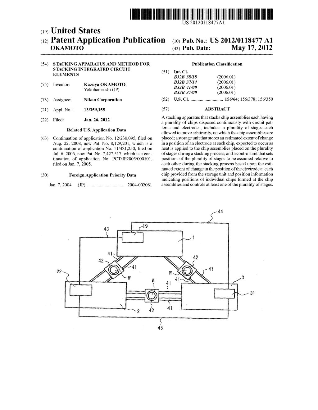 STACKING APPARATUS AND METHOD FOR STACKING INTEGRATED CIRCUIT ELEMENTS - diagram, schematic, and image 01