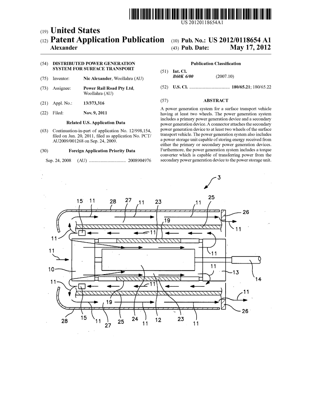 Distributed power generation system for surface transport - diagram, schematic, and image 01