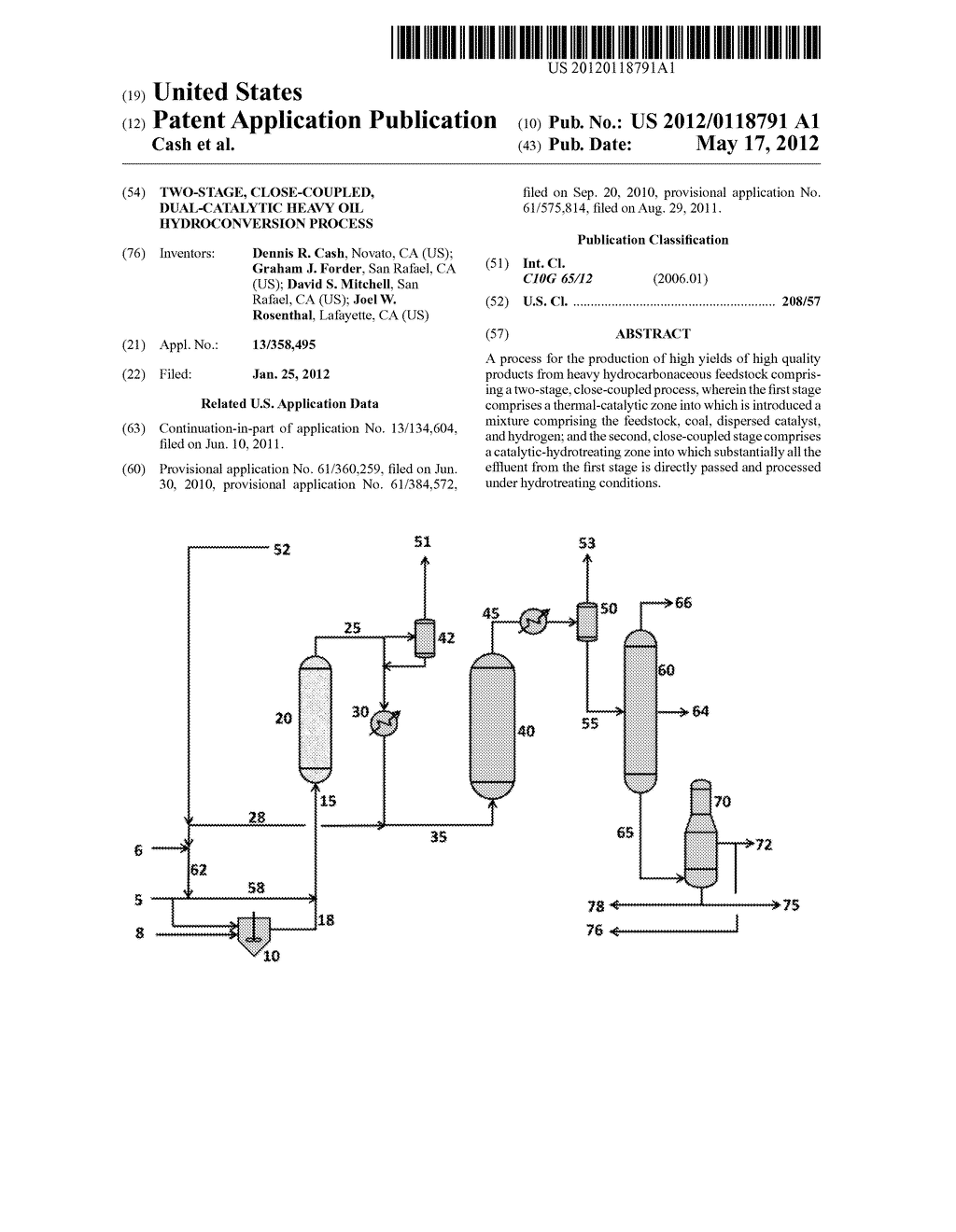 Two-stage, Close-coupled, Dual-catalytic Heavy Oil Hydroconversion Process - diagram, schematic, and image 01