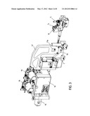 AUTOMATIC MECHANICAL GUIDE SYSTEM FOR ONE OR MORE WELDING UNIT TORCHES     WITH THREE PIVOT AXES FOR THE TORCH(ES) diagram and image