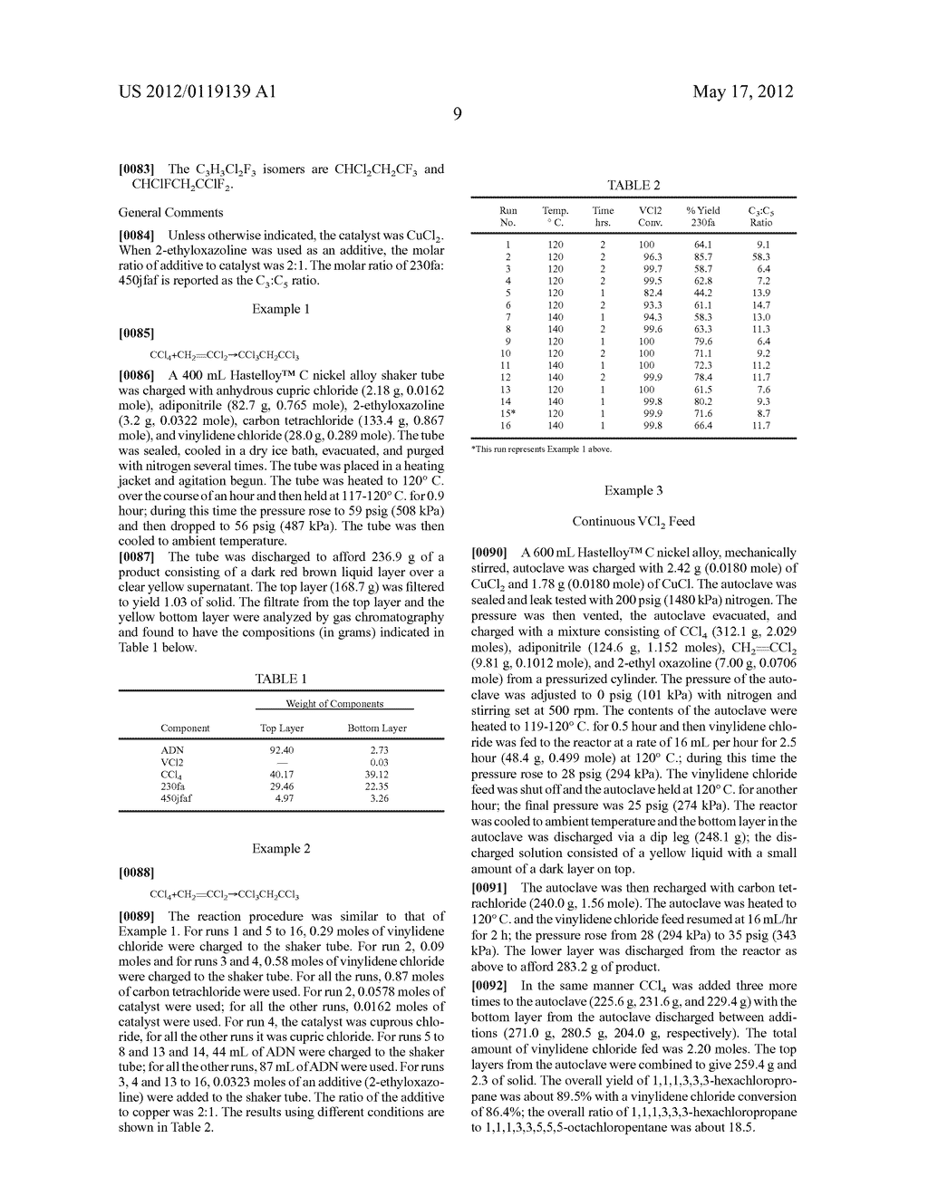 PROCESS FOR THE MANUFACTURE OF HALOCARBONS AND SELECTED COMPOUNDS AND     AZEOTROPES WITH HF - diagram, schematic, and image 11