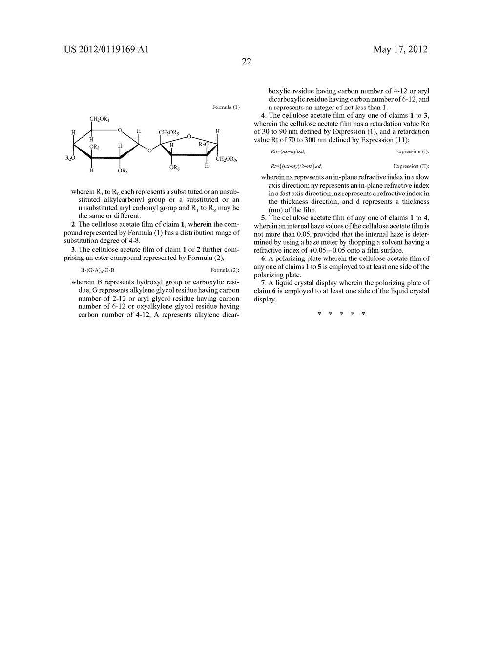 CELLULOSE ACETATE FILM, POLARIZING PLATE, AND LIQUID CRYSTAL DISPLAY     DEVICE - diagram, schematic, and image 25