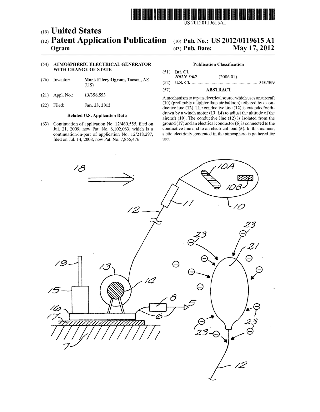 ATMOSPHERIC ELECTRICAL GENERATOR WITH CHANGE OF STATE - diagram, schematic, and image 01