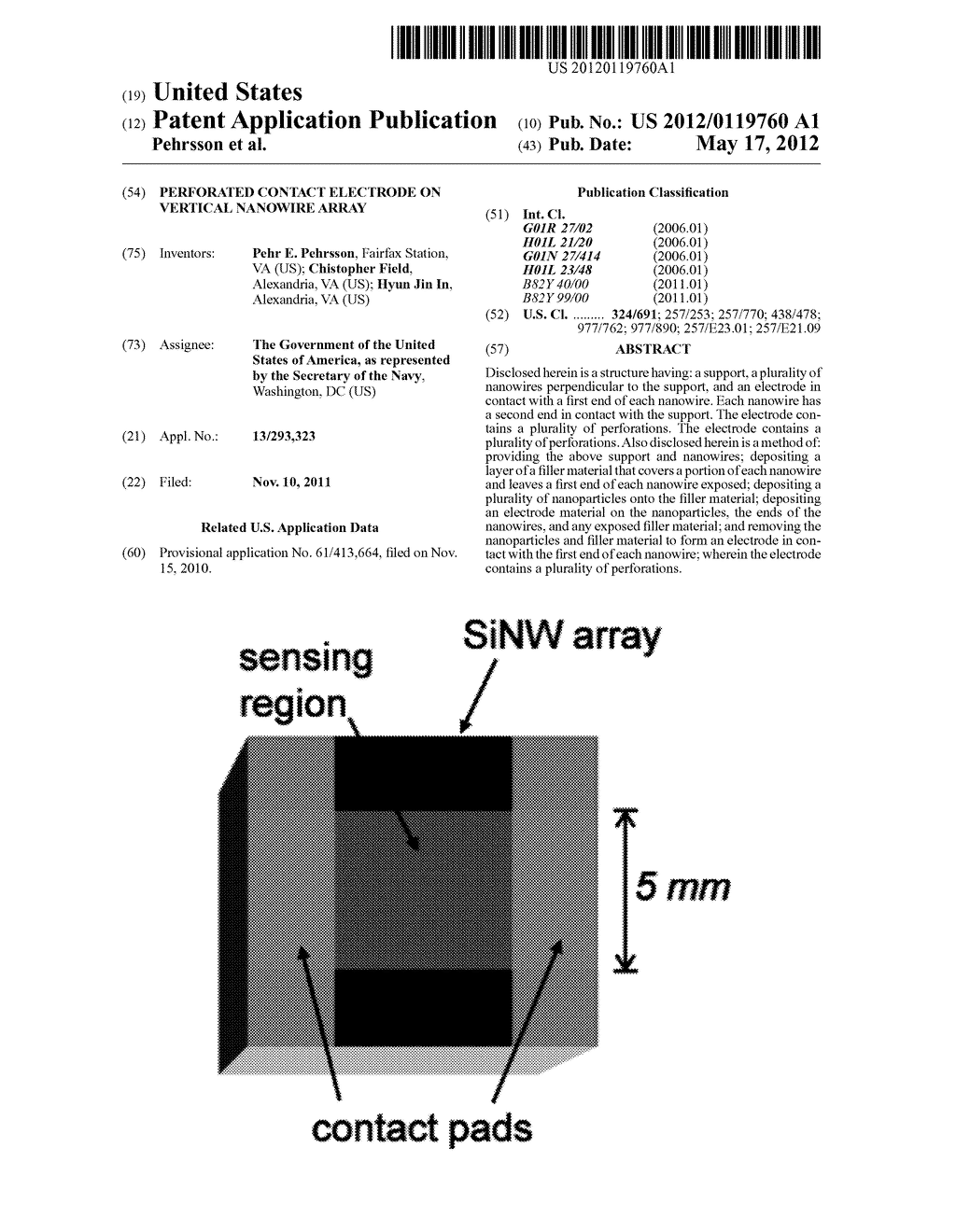 PERFORATED CONTACT ELECTRODE ON VERTICAL NANOWIRE ARRAY - diagram, schematic, and image 01