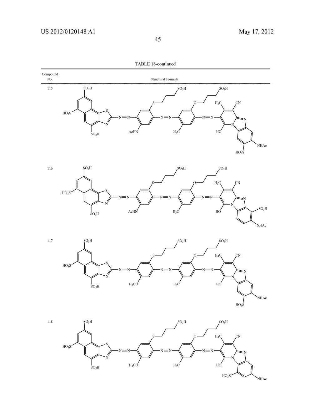 COLORING MATTER CONSISTING OF TRISAZO COMPOUND, INK COMPOSITIONS,     RECORDING METHOD, AND COLORED BODY - diagram, schematic, and image 46