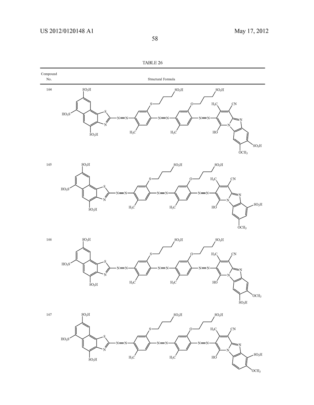 COLORING MATTER CONSISTING OF TRISAZO COMPOUND, INK COMPOSITIONS,     RECORDING METHOD, AND COLORED BODY - diagram, schematic, and image 59