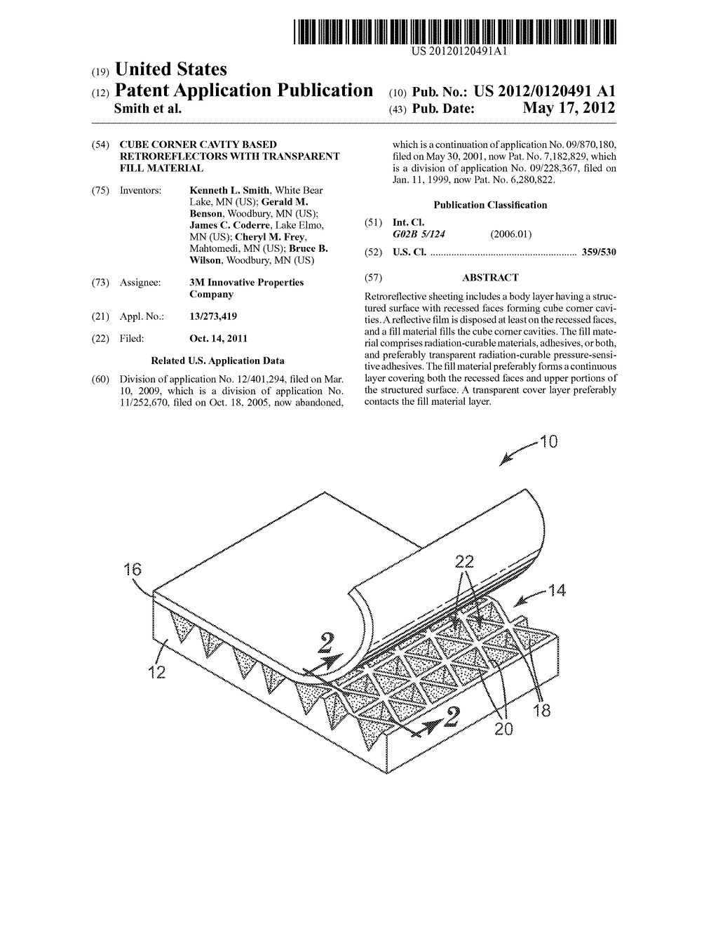 Cube corner cavity based retroreflectors with transparent fill material - diagram, schematic, and image 01