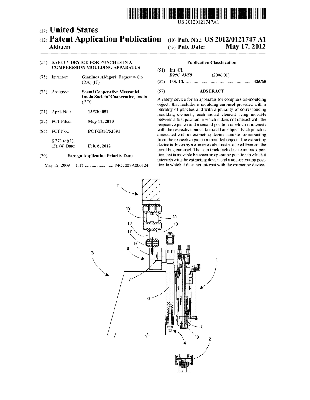 SAFETY DEVICE FOR PUNCHES IN A COMPRESSION MOULDING APPARATUS - diagram, schematic, and image 01