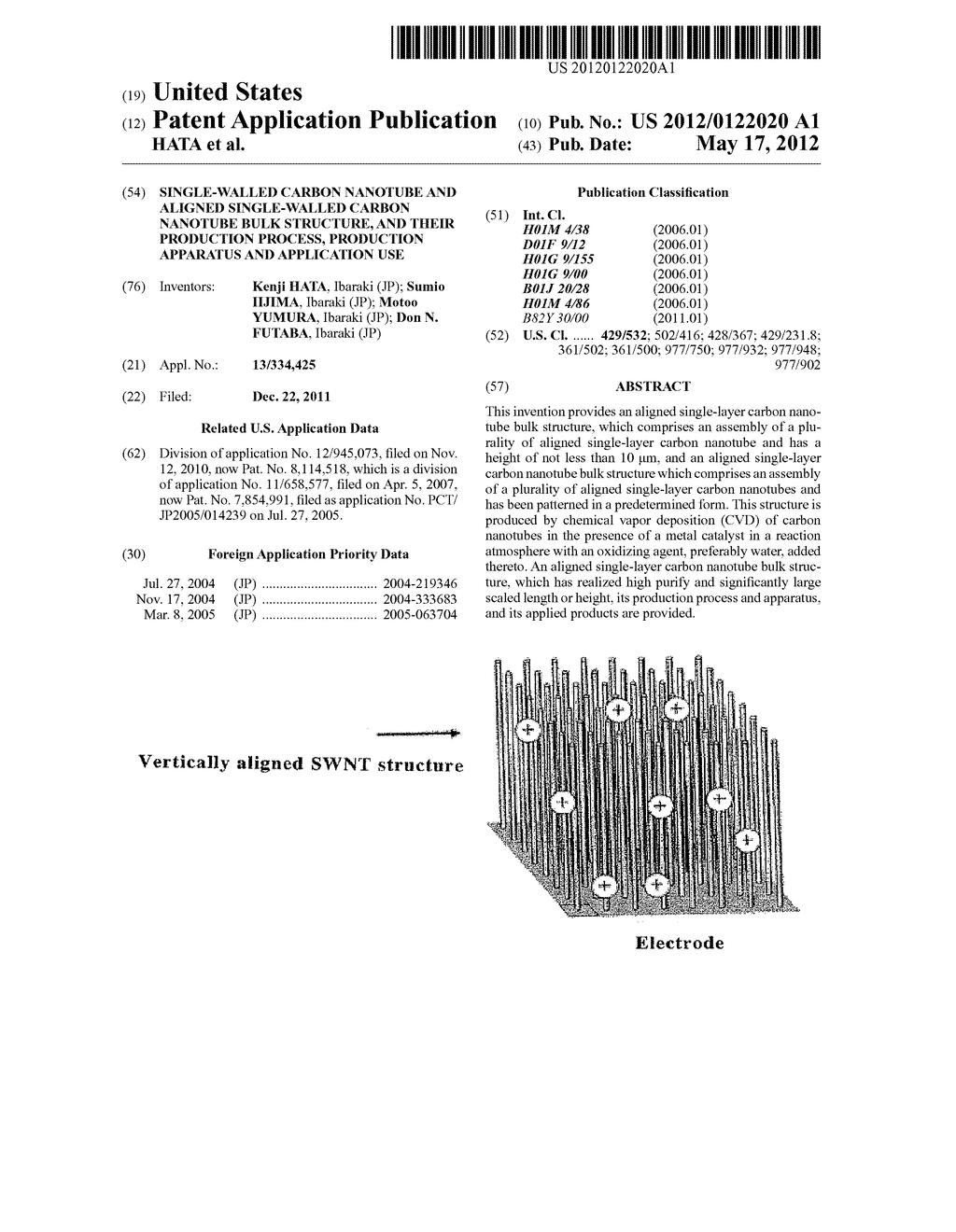 SINGLE-WALLED CARBON NANOTUBE AND ALIGNED SINGLE-WALLED CARBON NANOTUBE     BULK STRUCTURE, AND THEIR PRODUCTION PROCESS, PRODUCTION APPARATUS AND     APPLICATION USE - diagram, schematic, and image 01