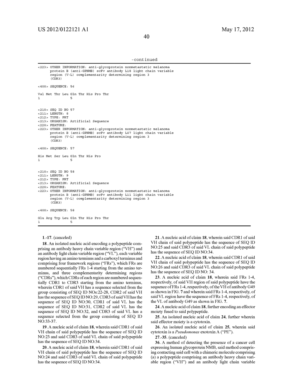 ANTIBODIES AND IMMUNOTOXINS THAT TARGET HUMAN GLYCOPROTEIN NMB - diagram, schematic, and image 49