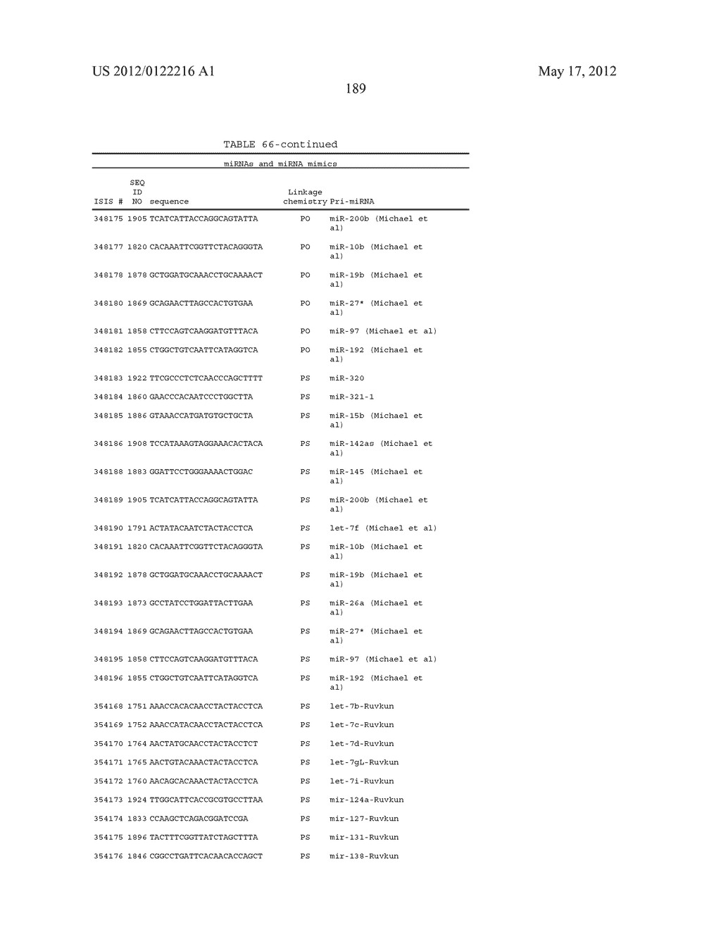 OLIGOMERIC COMPOUNDS AND COMPOSITIONS FOR USE IN MODULATION OF SMALL     NON-CODING RNAS - diagram, schematic, and image 191