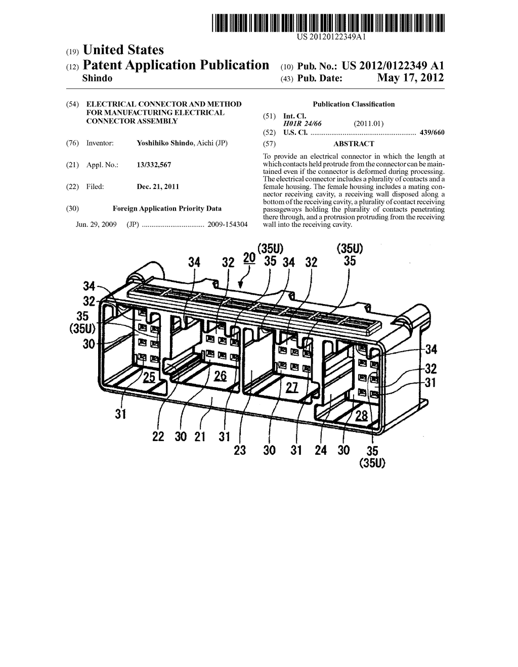 Electrical Connector And Method For Manufacturing Electrical Connector     Assembly - diagram, schematic, and image 01