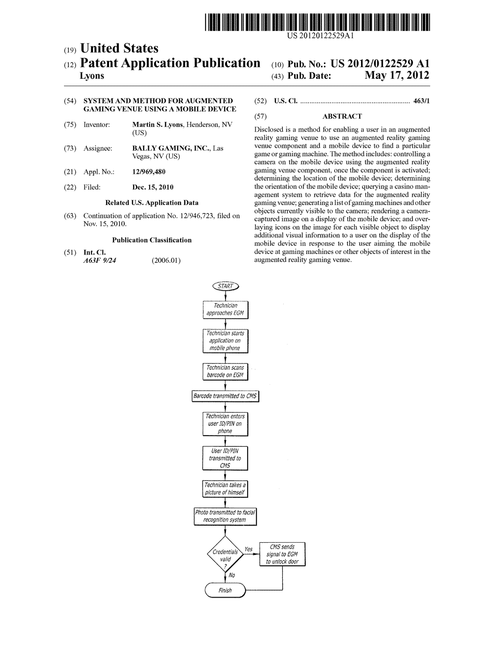 SYSTEM AND METHOD FOR AUGMENTED GAMING VENUE USING A MOBILE DEVICE - diagram, schematic, and image 01