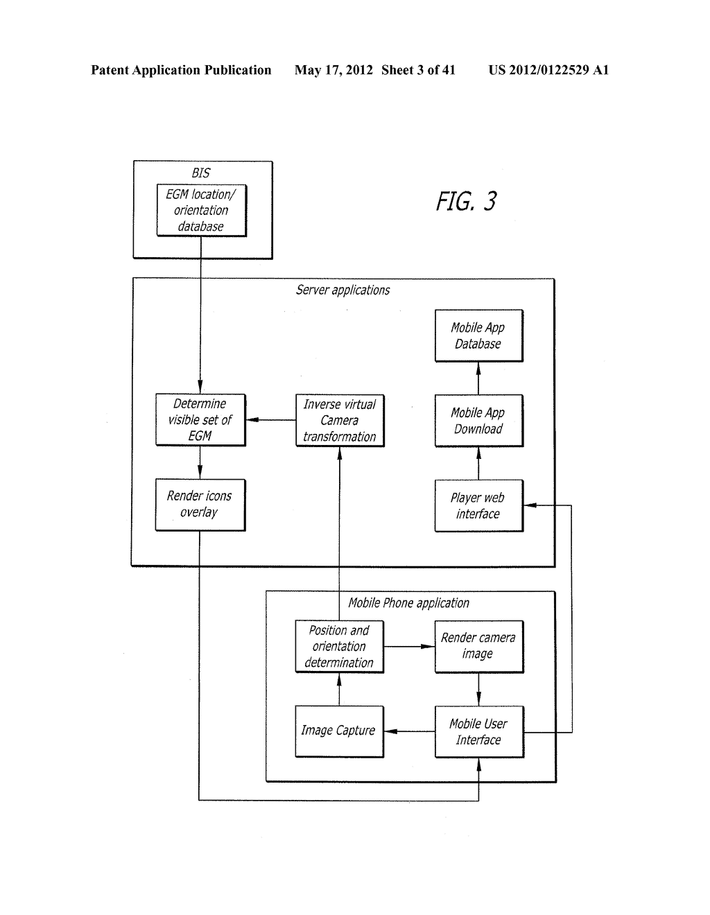 SYSTEM AND METHOD FOR AUGMENTED GAMING VENUE USING A MOBILE DEVICE - diagram, schematic, and image 04