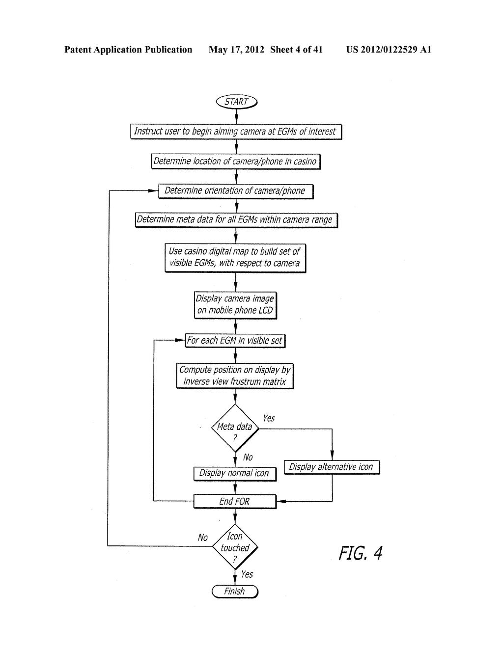 SYSTEM AND METHOD FOR AUGMENTED GAMING VENUE USING A MOBILE DEVICE - diagram, schematic, and image 05