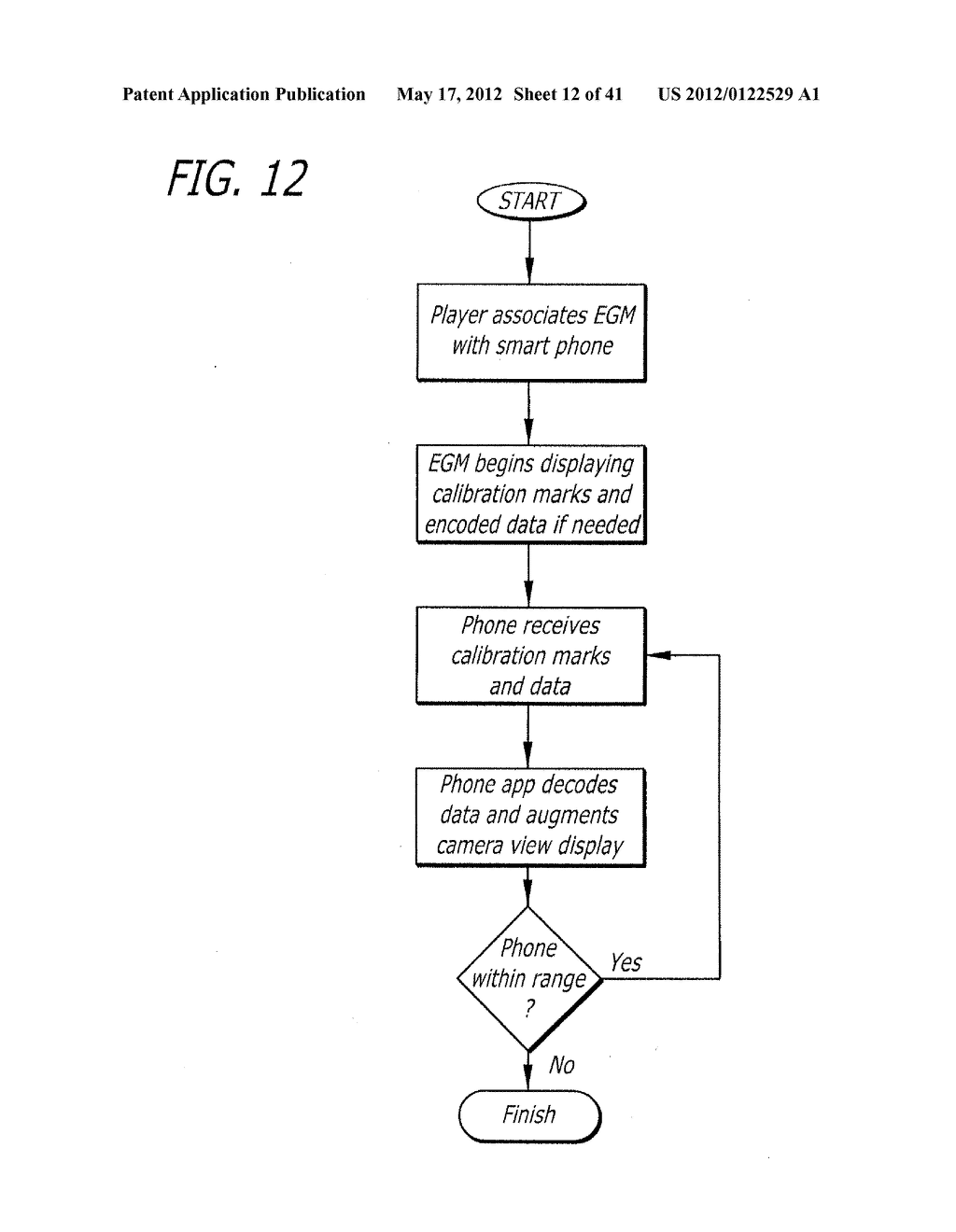 SYSTEM AND METHOD FOR AUGMENTED GAMING VENUE USING A MOBILE DEVICE - diagram, schematic, and image 13