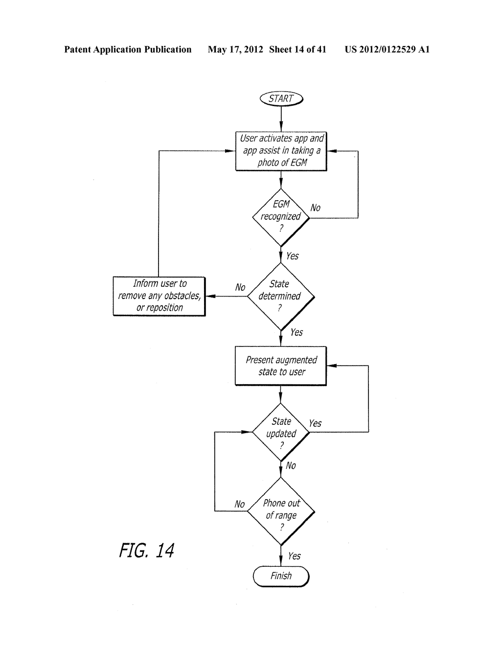 SYSTEM AND METHOD FOR AUGMENTED GAMING VENUE USING A MOBILE DEVICE - diagram, schematic, and image 15