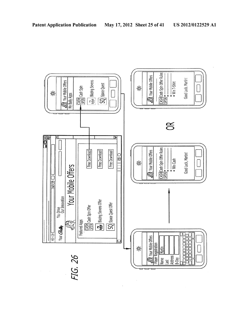 SYSTEM AND METHOD FOR AUGMENTED GAMING VENUE USING A MOBILE DEVICE - diagram, schematic, and image 26