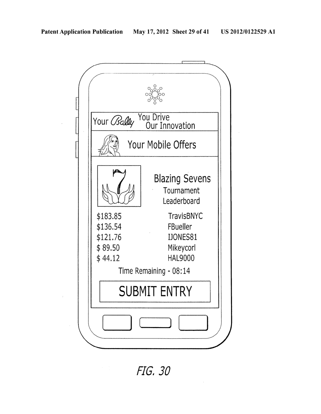 SYSTEM AND METHOD FOR AUGMENTED GAMING VENUE USING A MOBILE DEVICE - diagram, schematic, and image 30