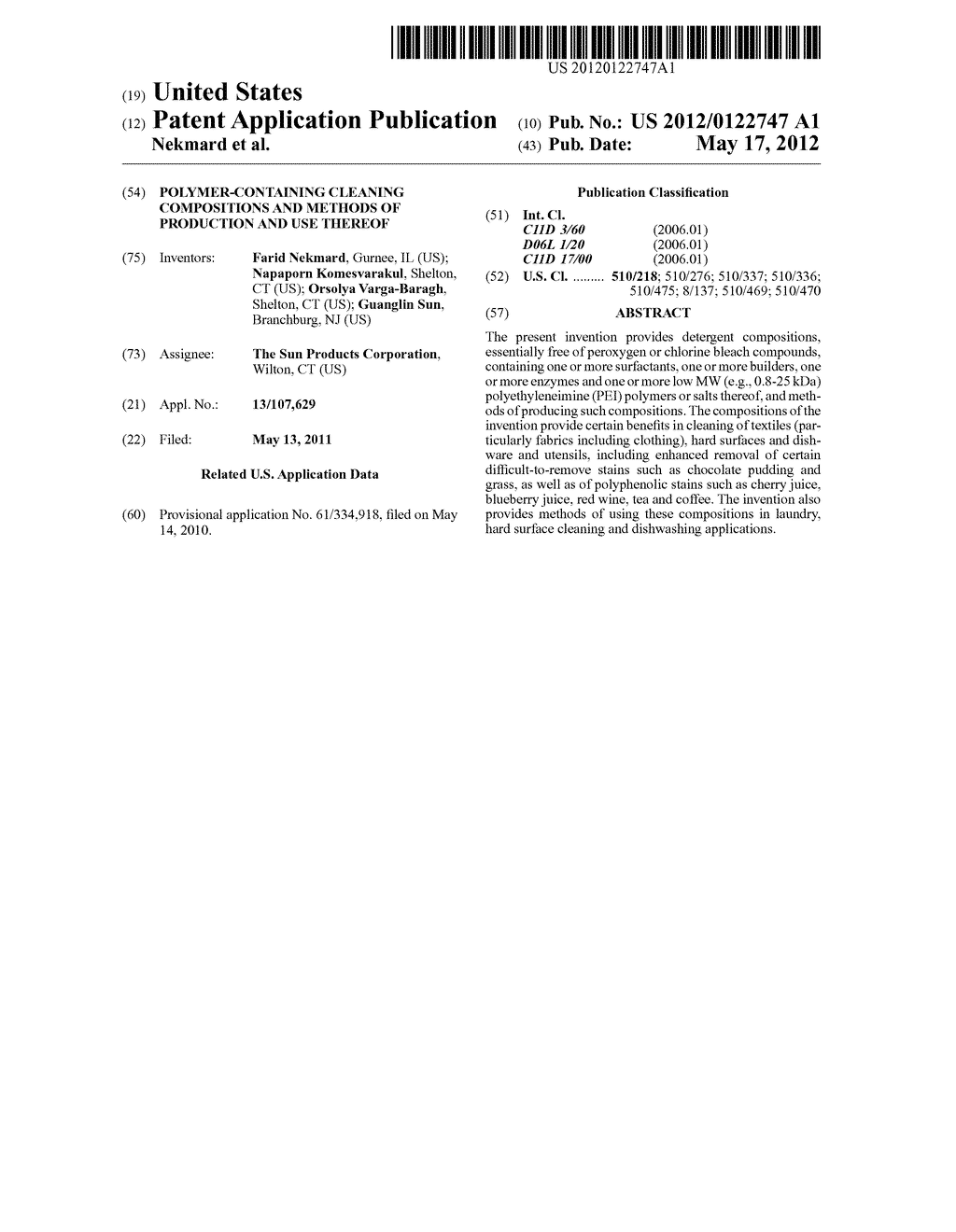 POLYMER-CONTAINING CLEANING COMPOSITIONS AND METHODS OF PRODUCTION AND USE     THEREOF - diagram, schematic, and image 01