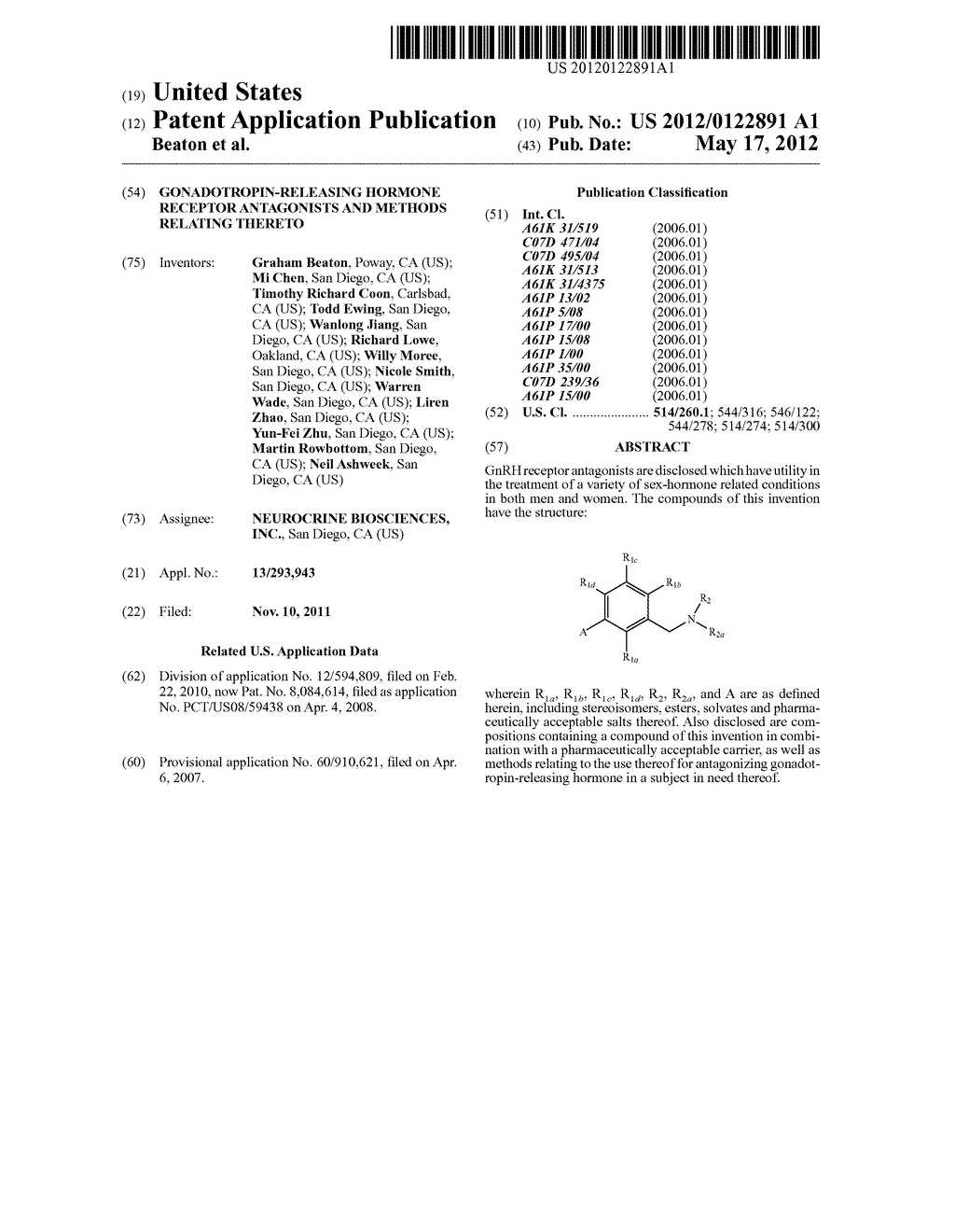 GONADOTROPIN-RELEASING HORMONE RECEPTOR ANTAGONISTS AND METHODS RELATING     THERETO - diagram, schematic, and image 01