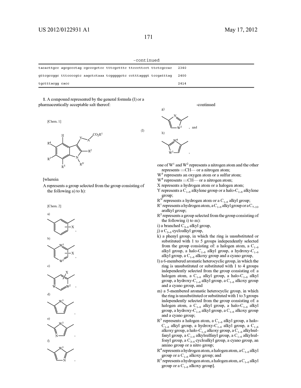 INDOLE DERIVATIVE OR PHARMACEUTICALLY ACCEPTABLE SALT THEREOF - diagram, schematic, and image 172