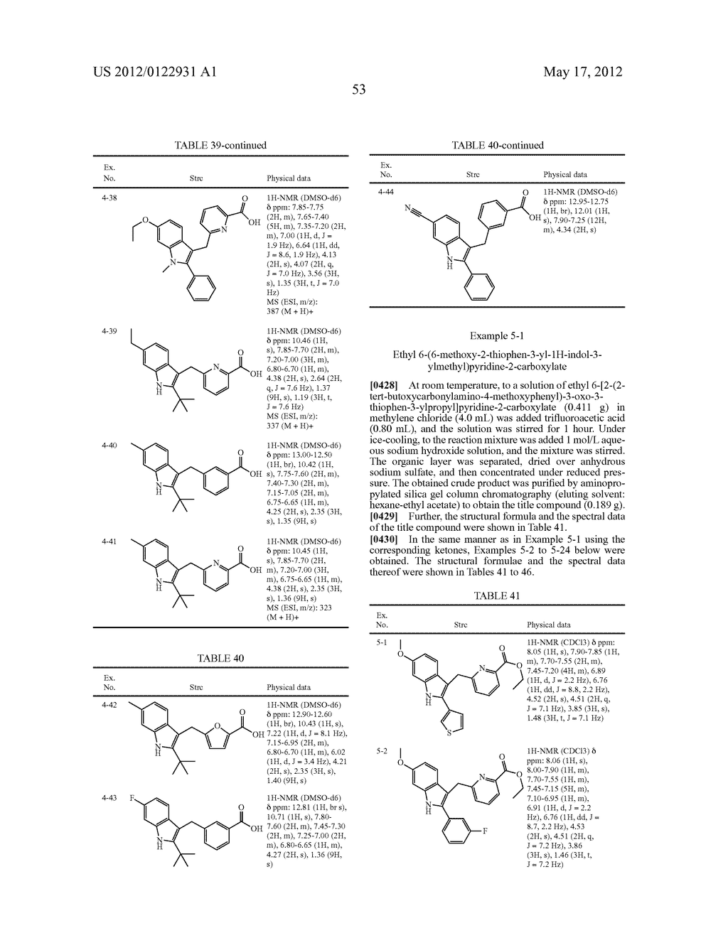 INDOLE DERIVATIVE OR PHARMACEUTICALLY ACCEPTABLE SALT THEREOF - diagram, schematic, and image 54